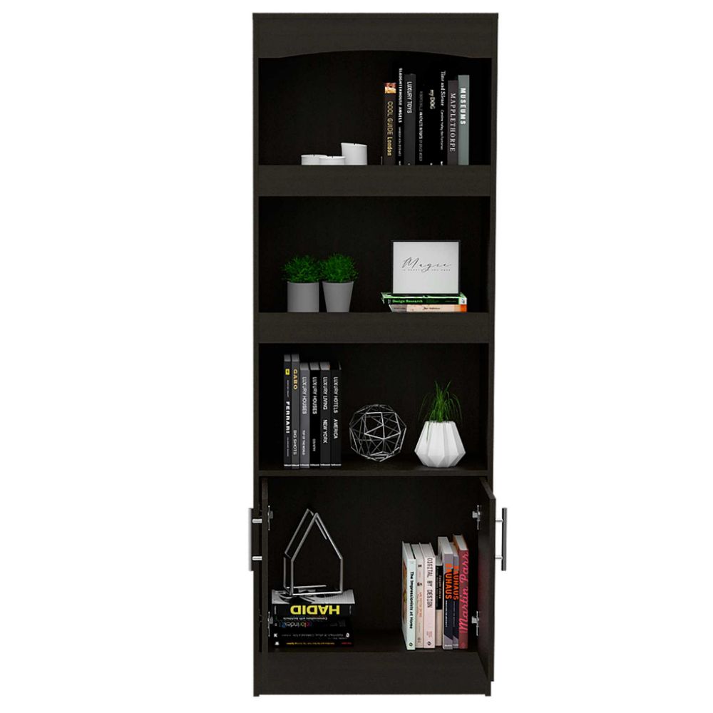 Bookcase Denver, Metal Hardware, Black Wengue Finish-3