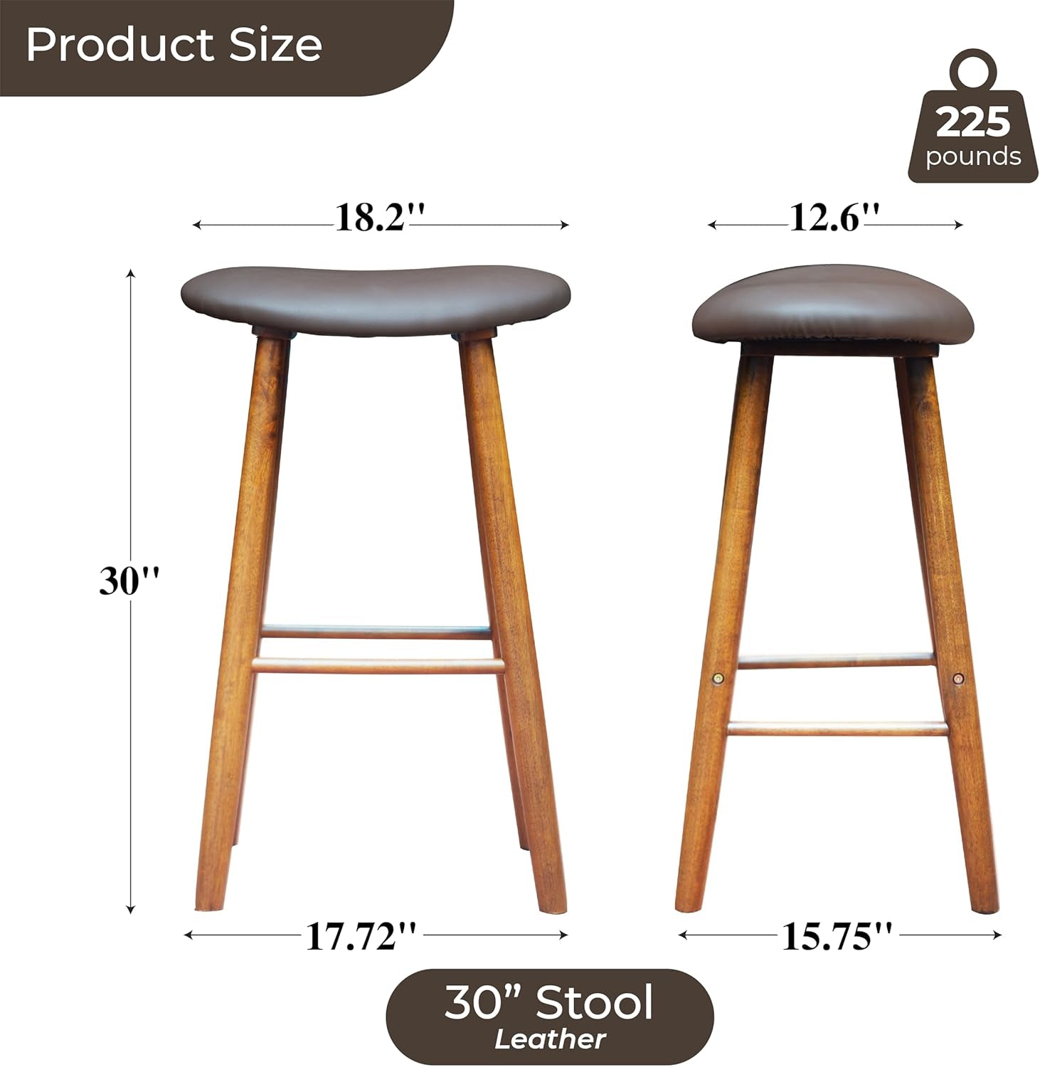 Upholstered Bar Stool 30 Inch Backless Kitchen Island