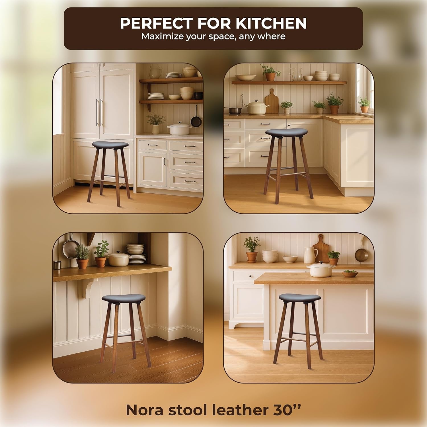 Upholstered Bar Stool 30 Inch Backless Kitchen Island