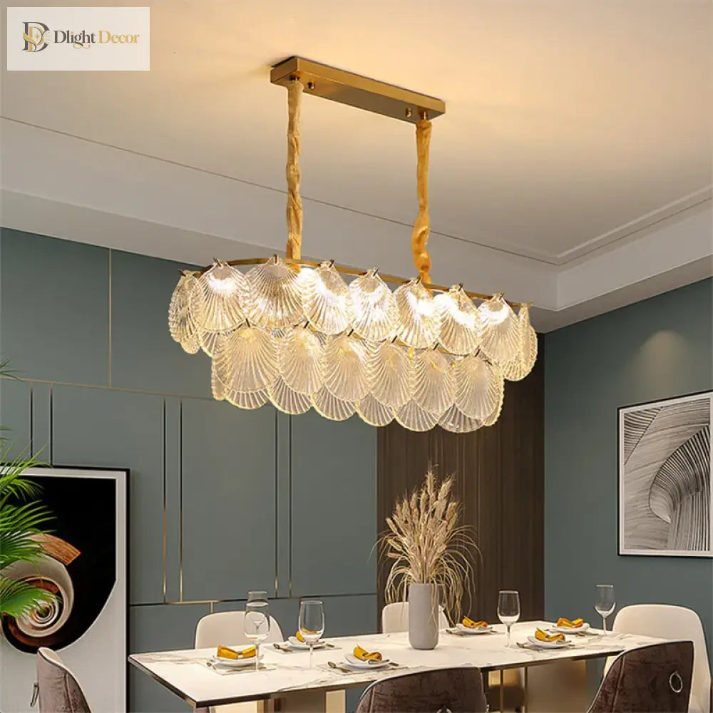 Nordic Glass Chandelier | Modern Dining Room Lighting
