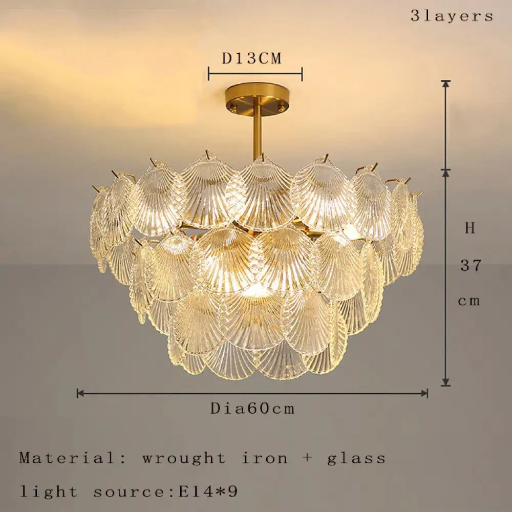 Nordic Glass Chandelier | Modern Dining Room Lighting