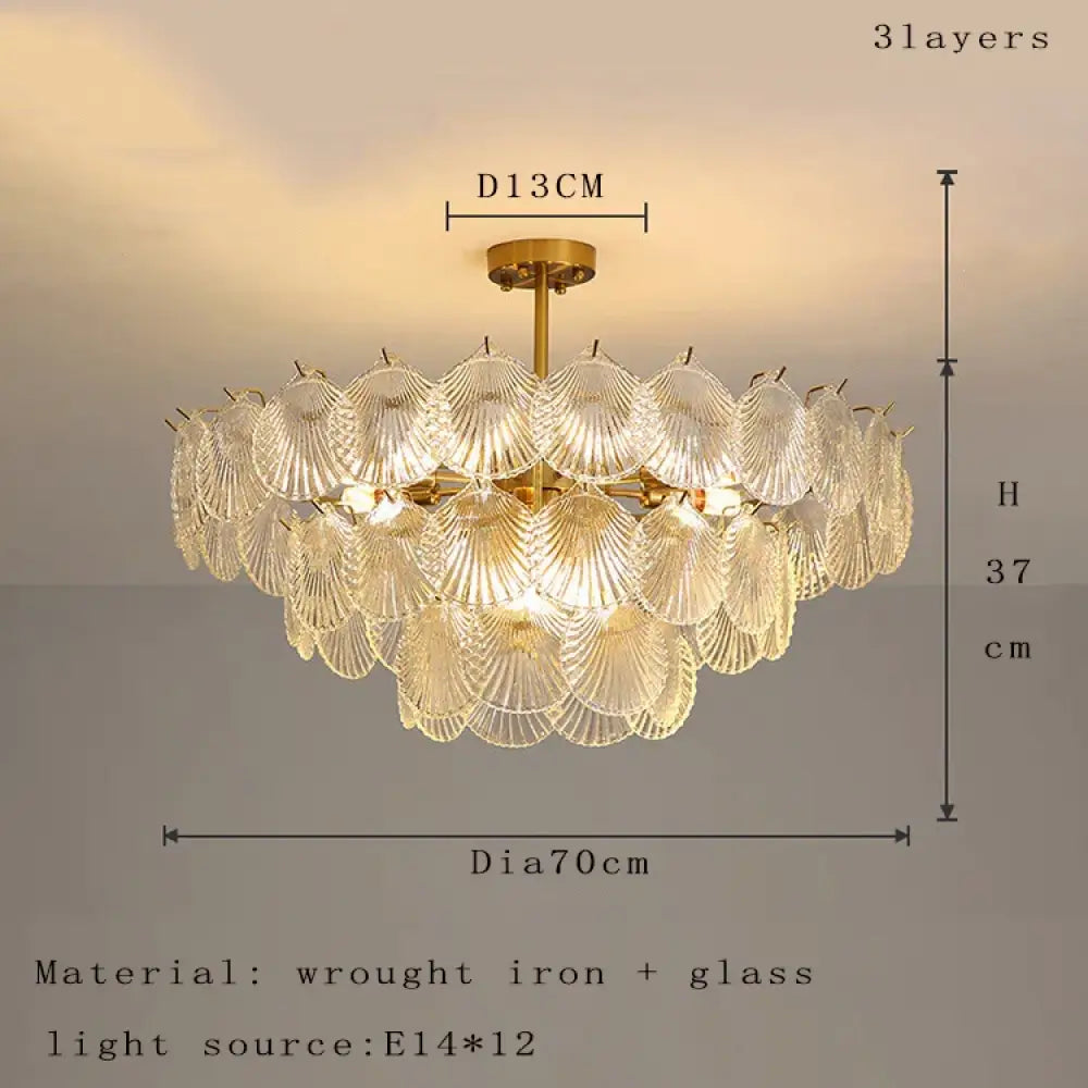 Nordic Glass Chandelier | Modern Dining Room Lighting