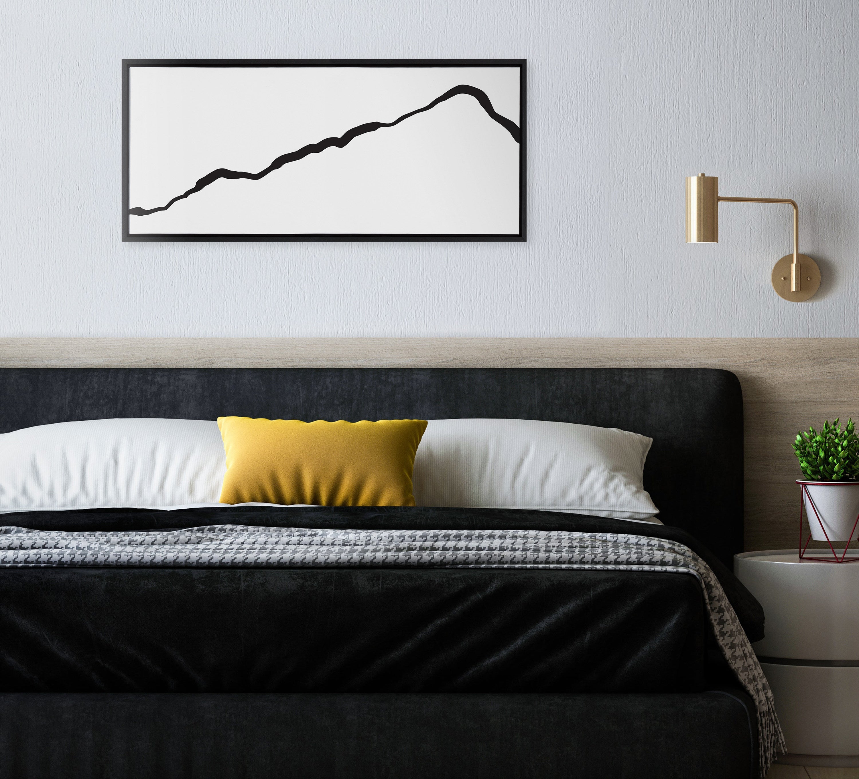 Sylvie Elevated Abstract Minimalist Mountain Landscape Framed Canvas by The Creative Bunch Studio