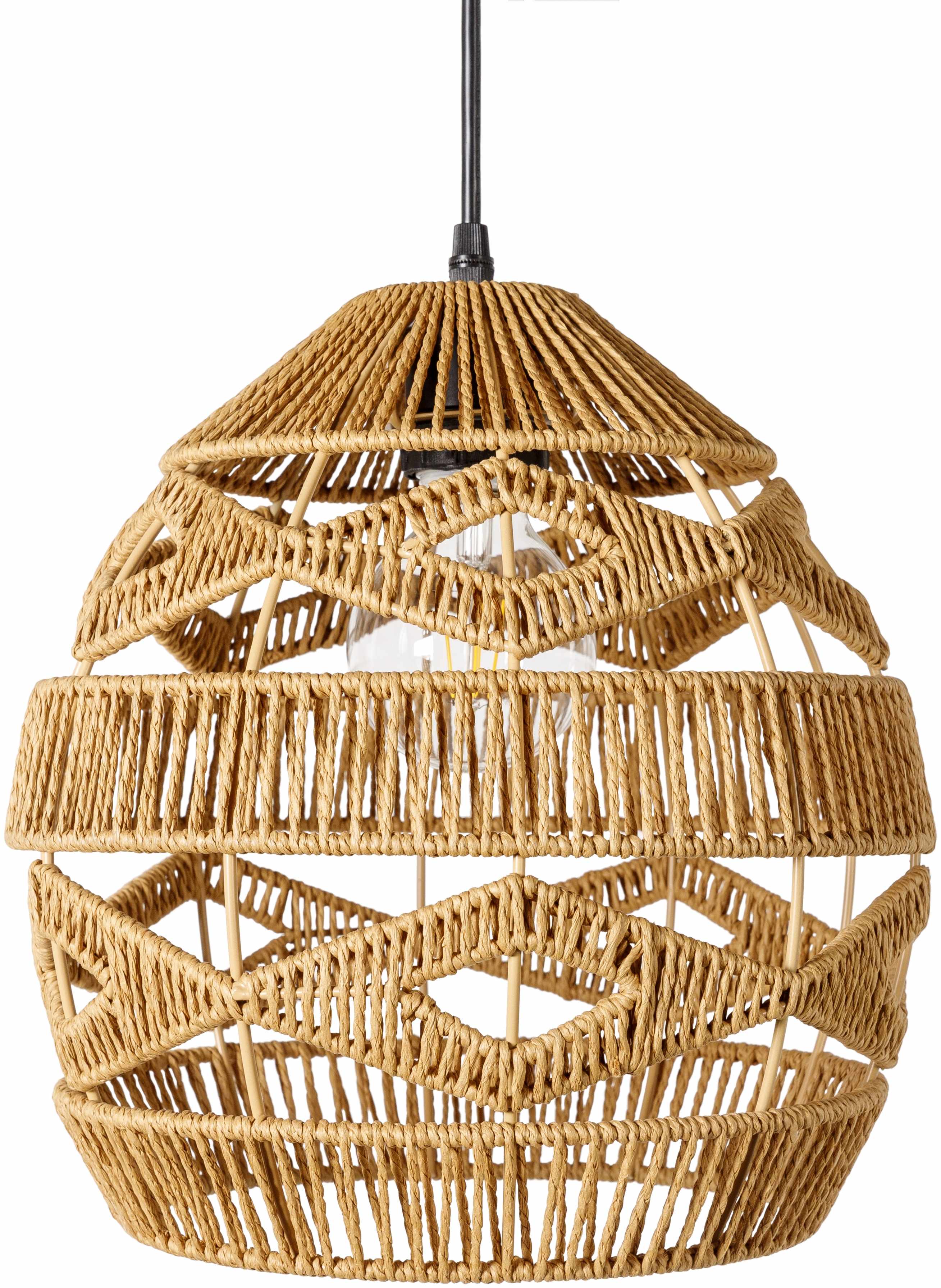 Ostaszewo Rustic Woven Rattan Pendant-1