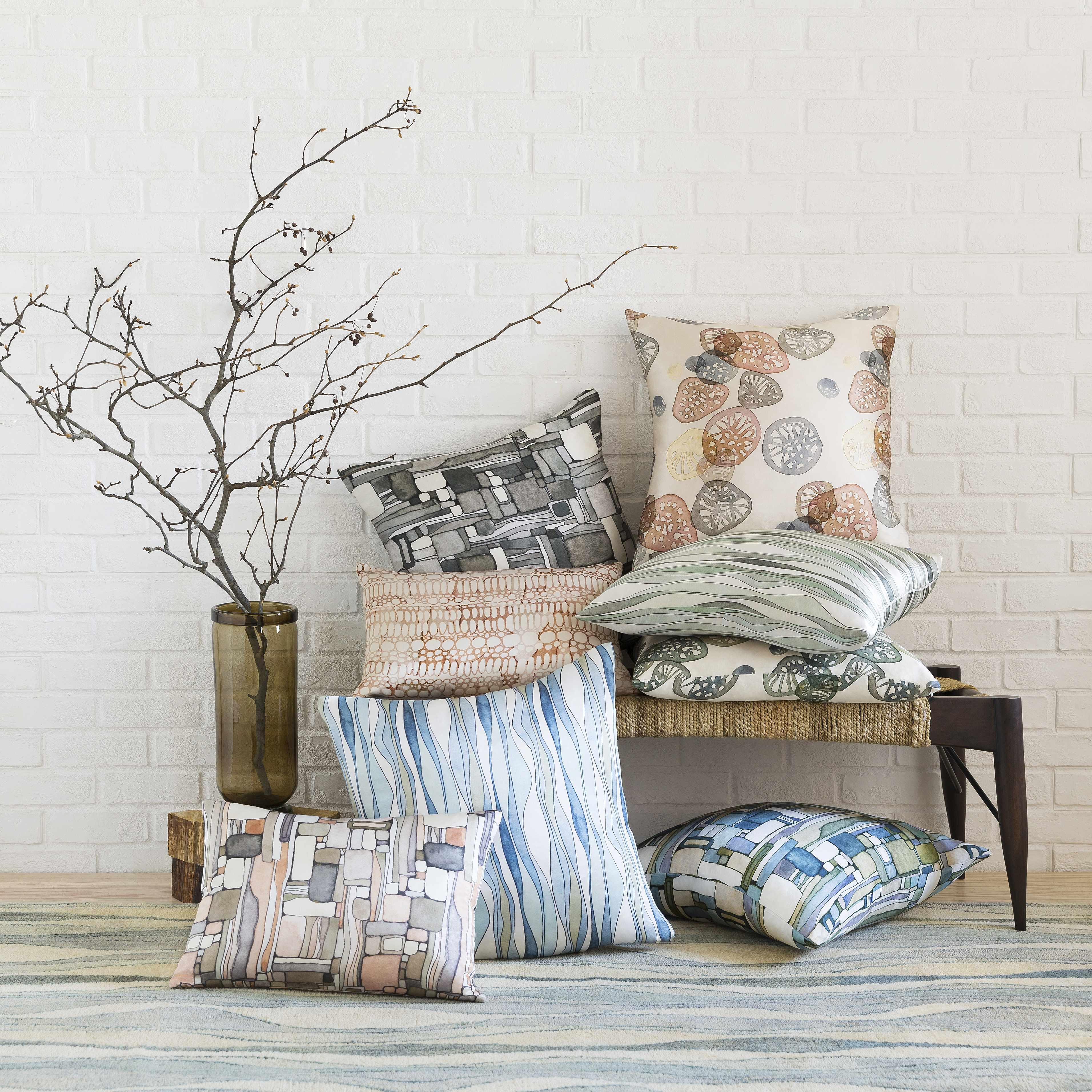 Bathurst Modern  Multicolor Throw Pillow - Clearance-3