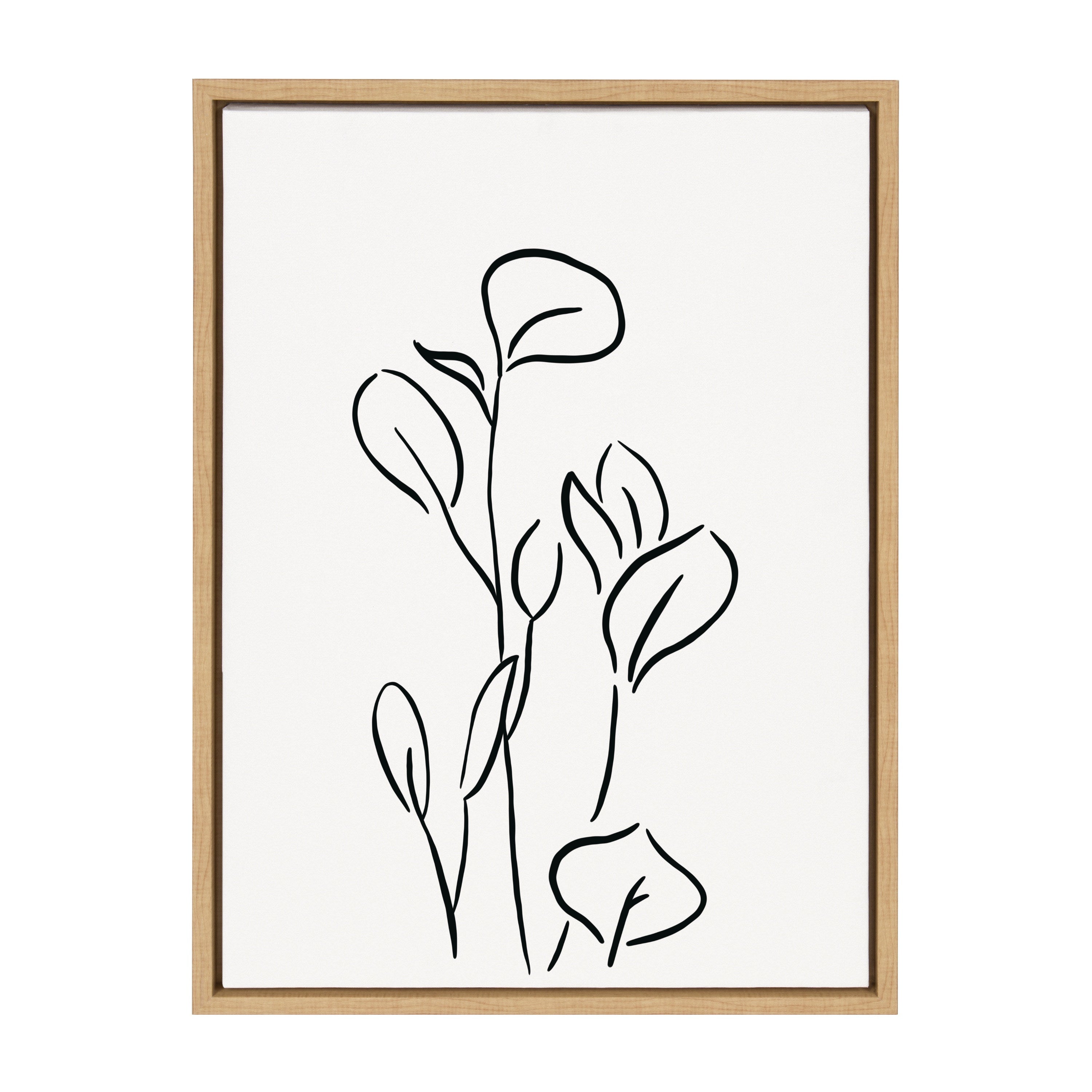 Sylvie Botanical Sketch Print No 3 Framed Canvas by The Creative Bunch Studio