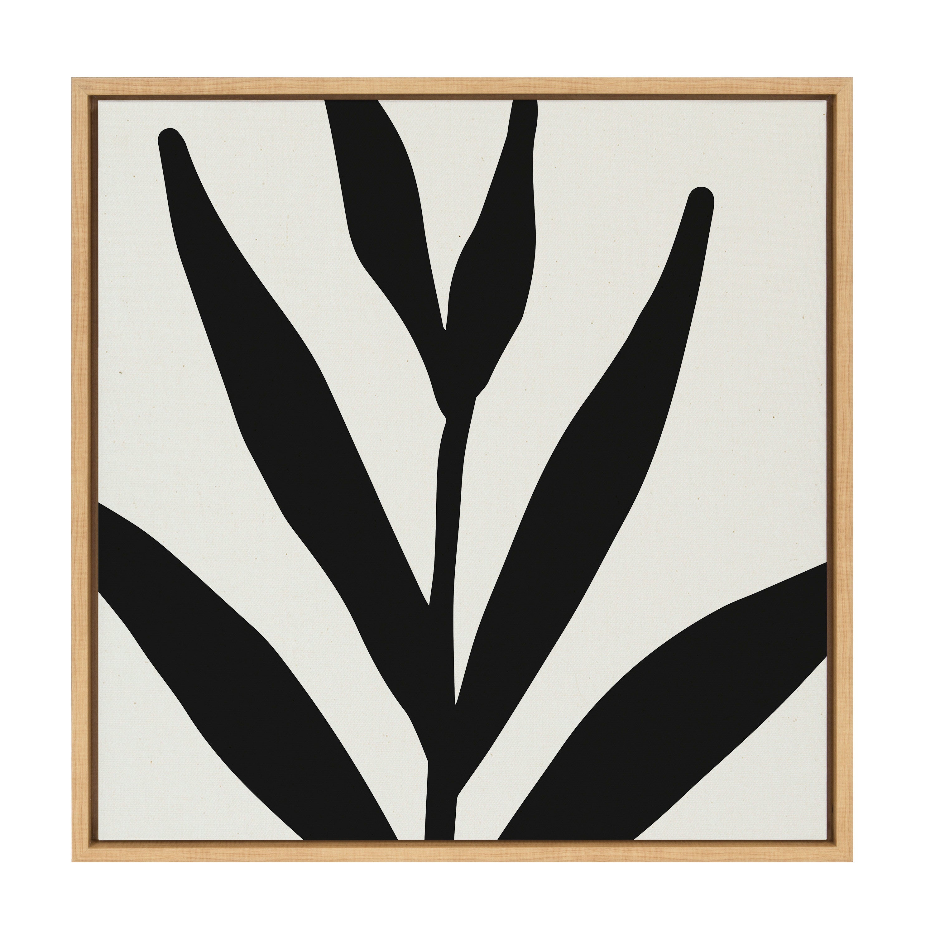 Sylvie Modern Botanical Neutral Abstract 1 Framed Canvas by The Creative Bunch Studio