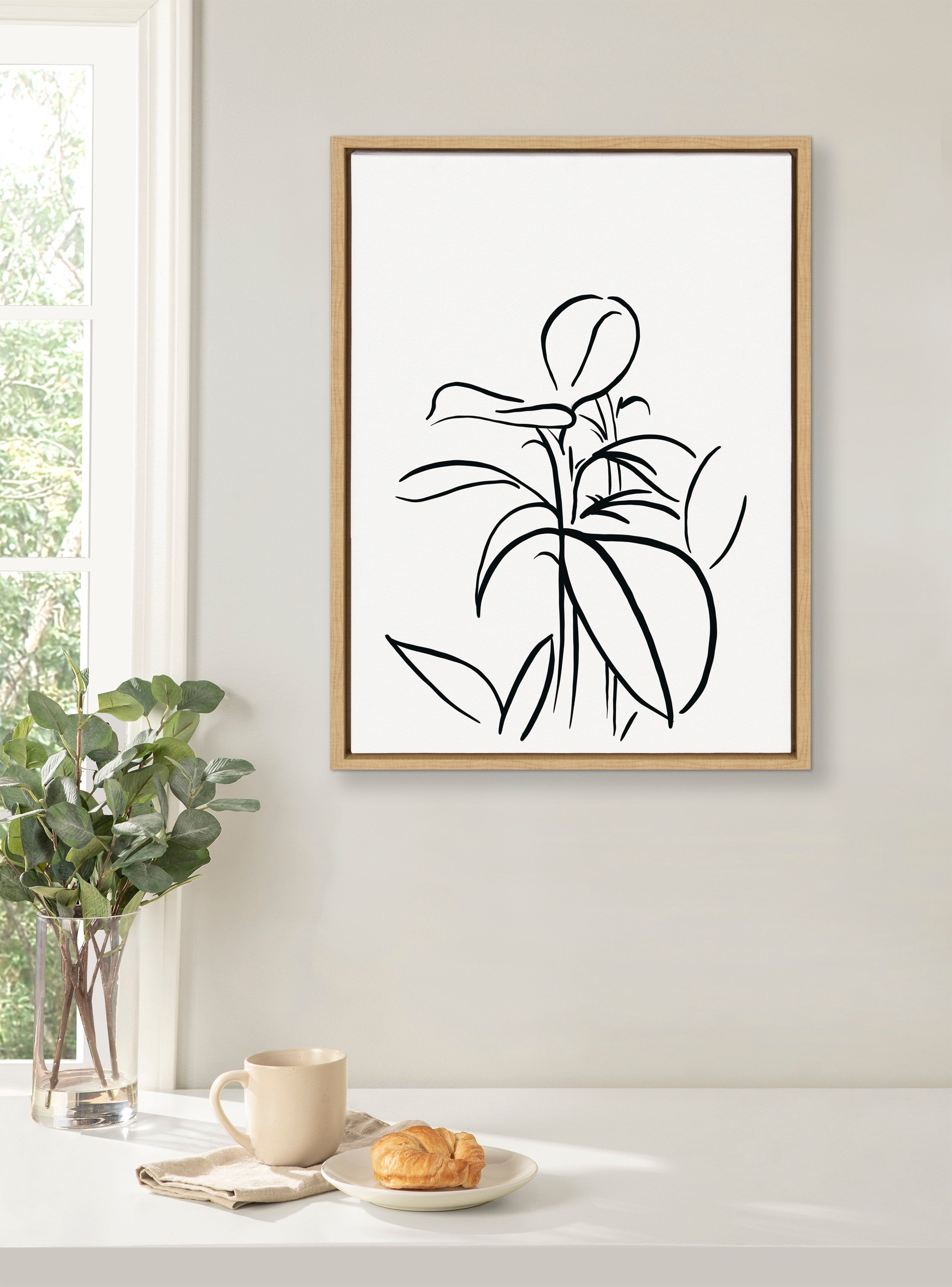Sylvie Botanical Sketch Print No 1 Framed Canvas by The Creative Bunch Studio