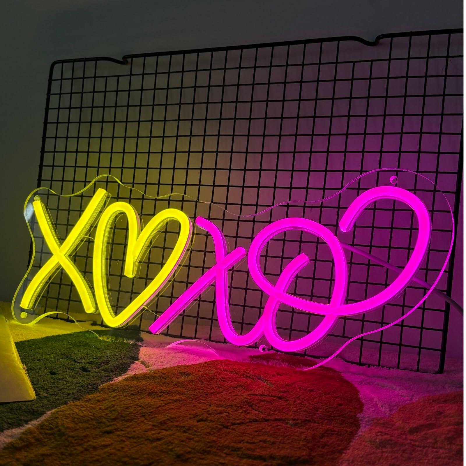 Heart Neon Signs I LOVE YOU Pink LED Light Wall Decor Wedding Party Gift