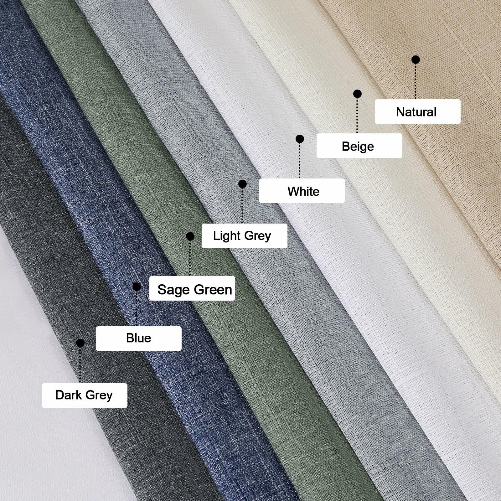 OVZME Green Curtains 40x96in 2 Panels Light Filtering Faux Linen Set