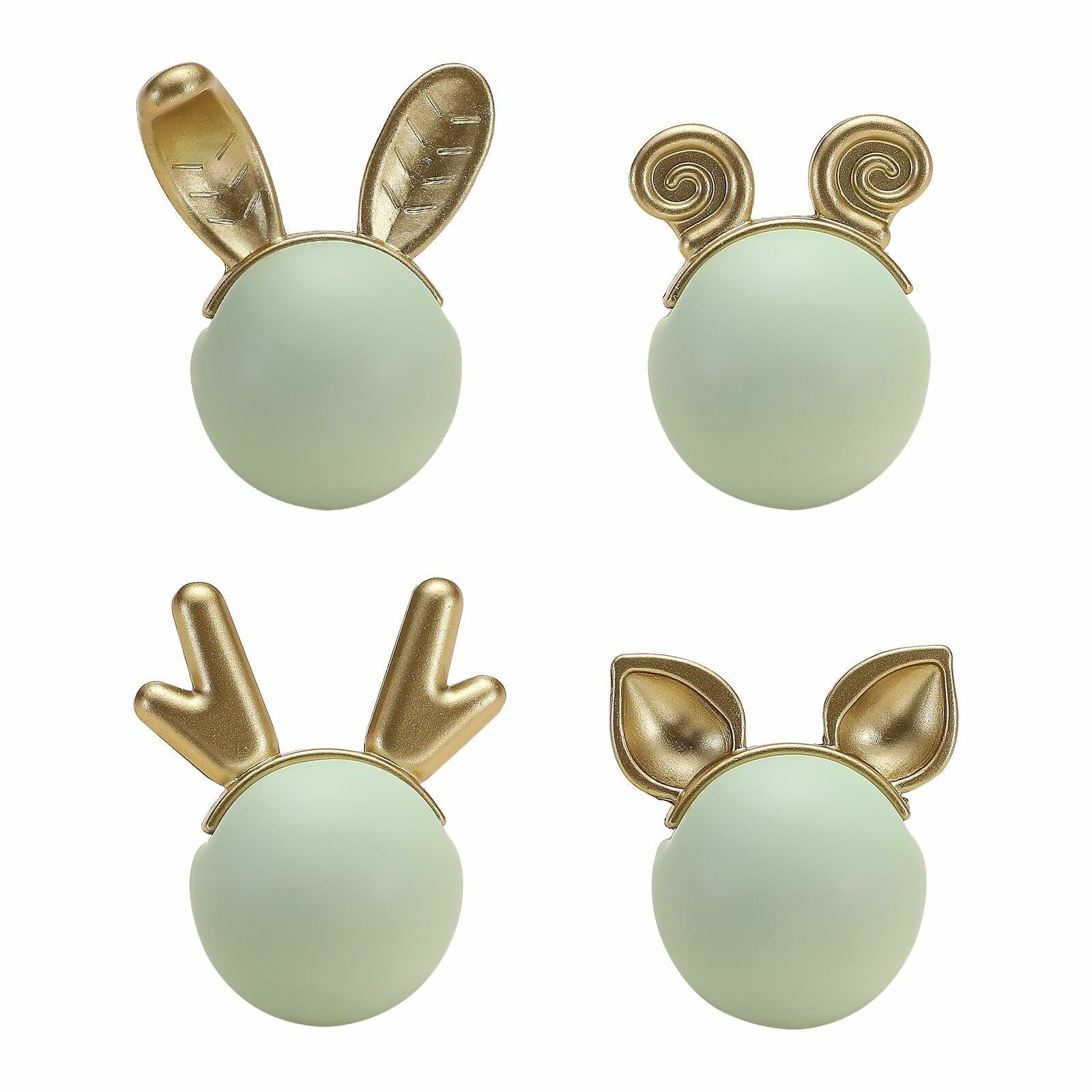 Evionlin 2pcs Pink Rabbit Ceramic Cabinet Knobs Drawer Pulls Kids Room
