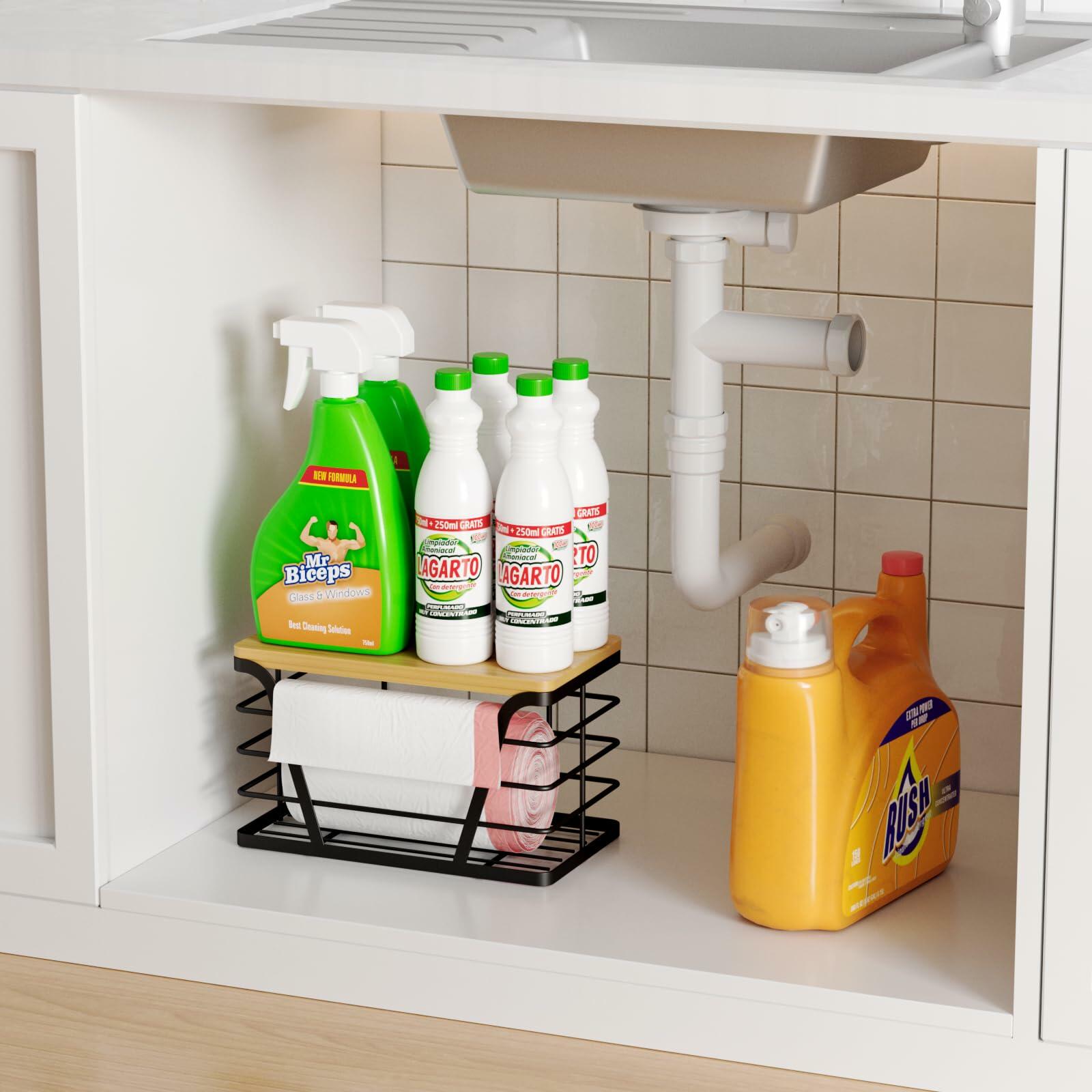 TIDIIABODE Grocery Bag Holder Wall Mount Stainless Steel Black 1-Pack