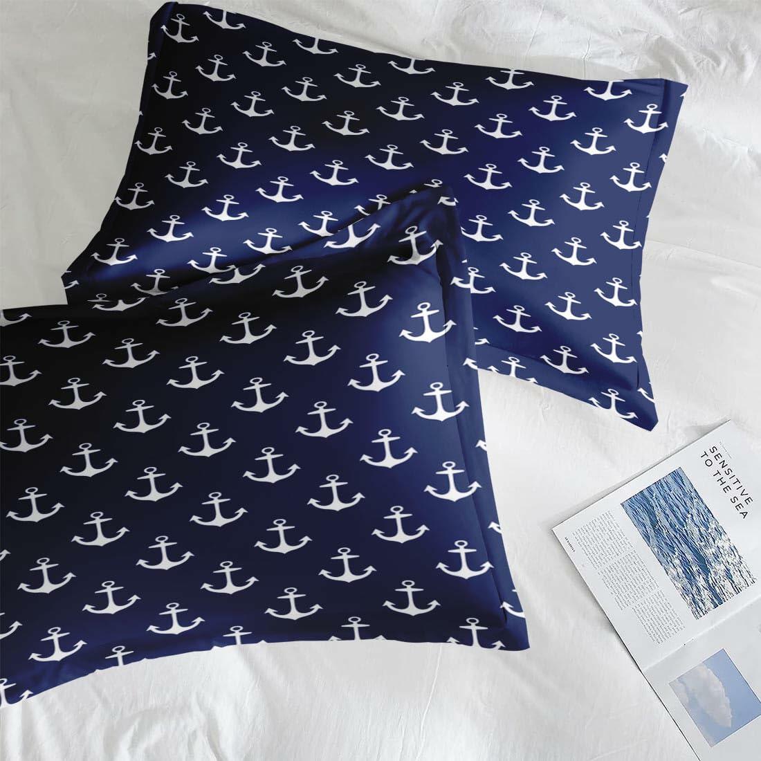 Pamnest Twin Comforter Set Nautical Navy Blue 5 Pcs Bedding Size Twin