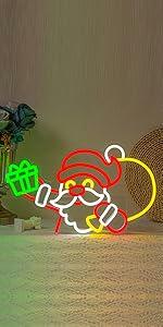 SUYUZUR Santa Claus Neon Sign Christmas LED Light Colorful Wall Decor