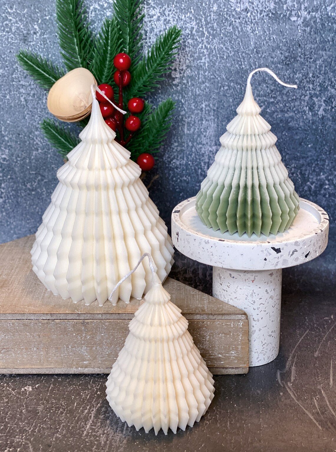 Origami Christmas Tree Candles | Holiday Decor-1