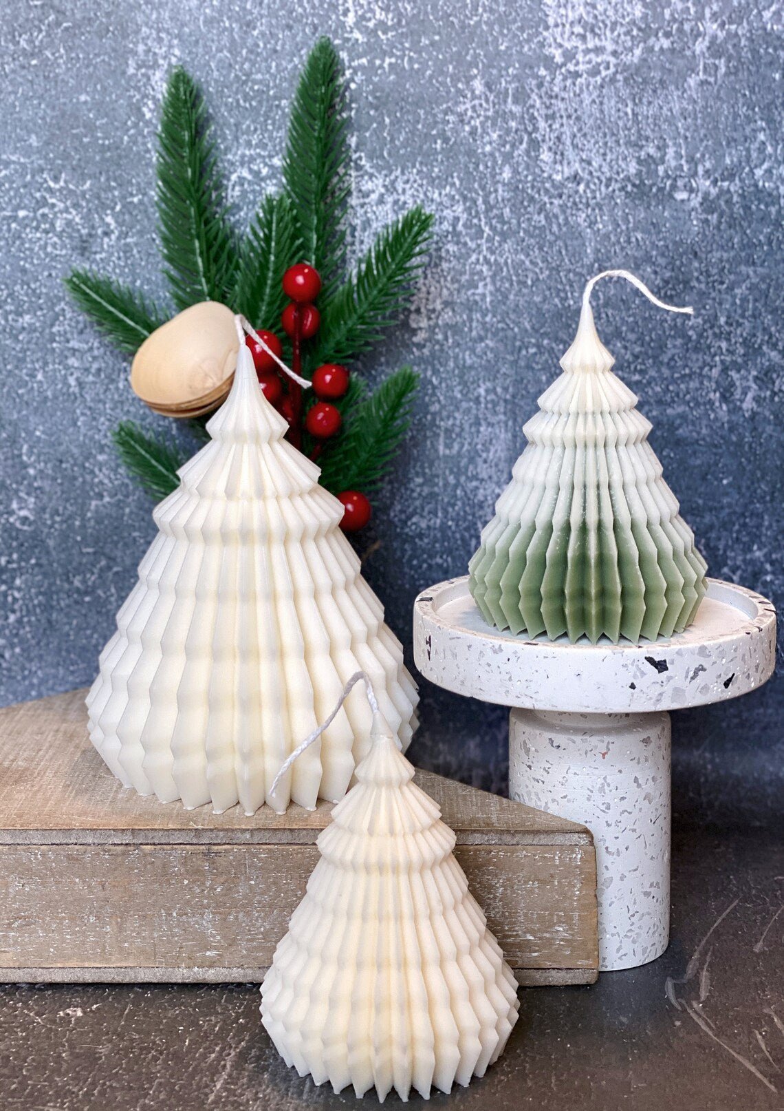 Origami Christmas Tree Candles | Holiday Decor-0