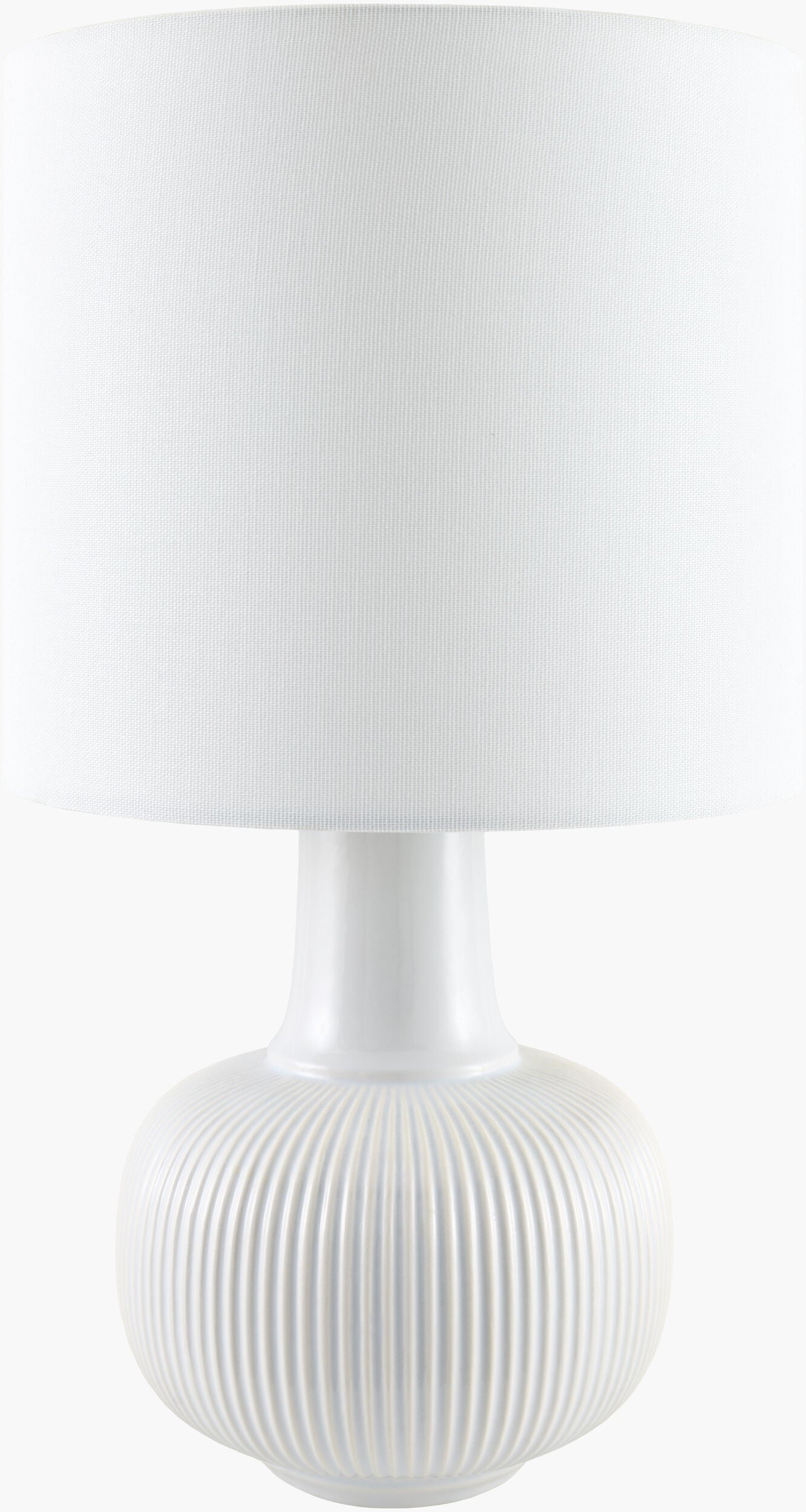 Soft Light Gray Coastal Table Lamp with linen details for bedside or console tables-0