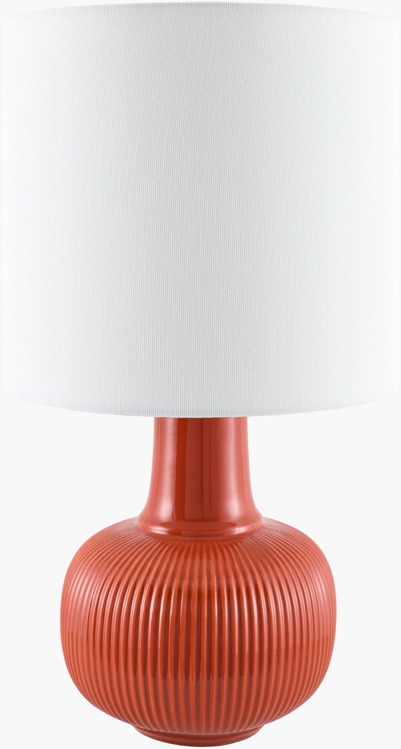 Red Coastal Table Lamp with linen details for bedside or console tables-0