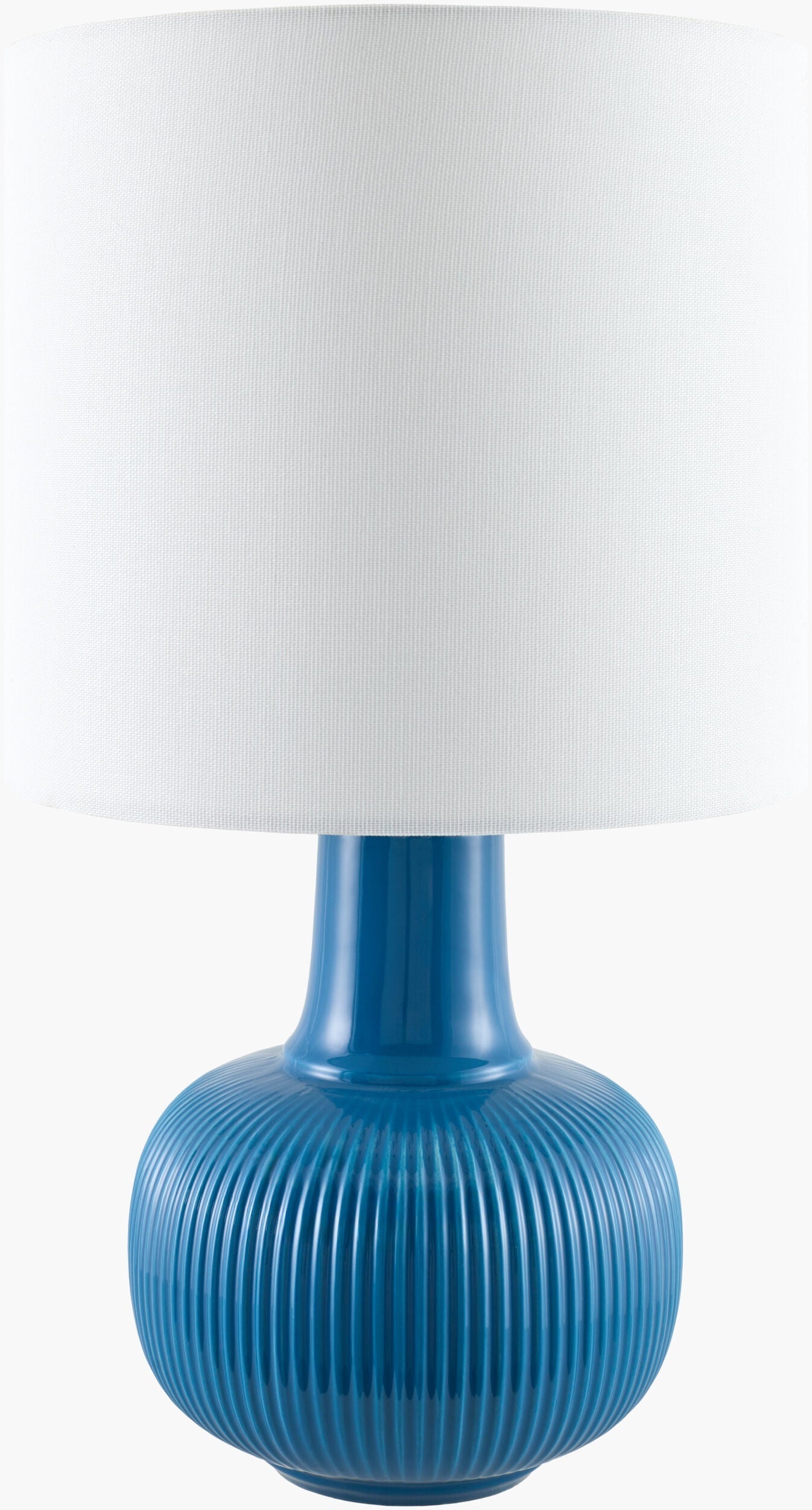 Aqua Blue Coastal Table Lamp with linen details for bedside or console tables-0