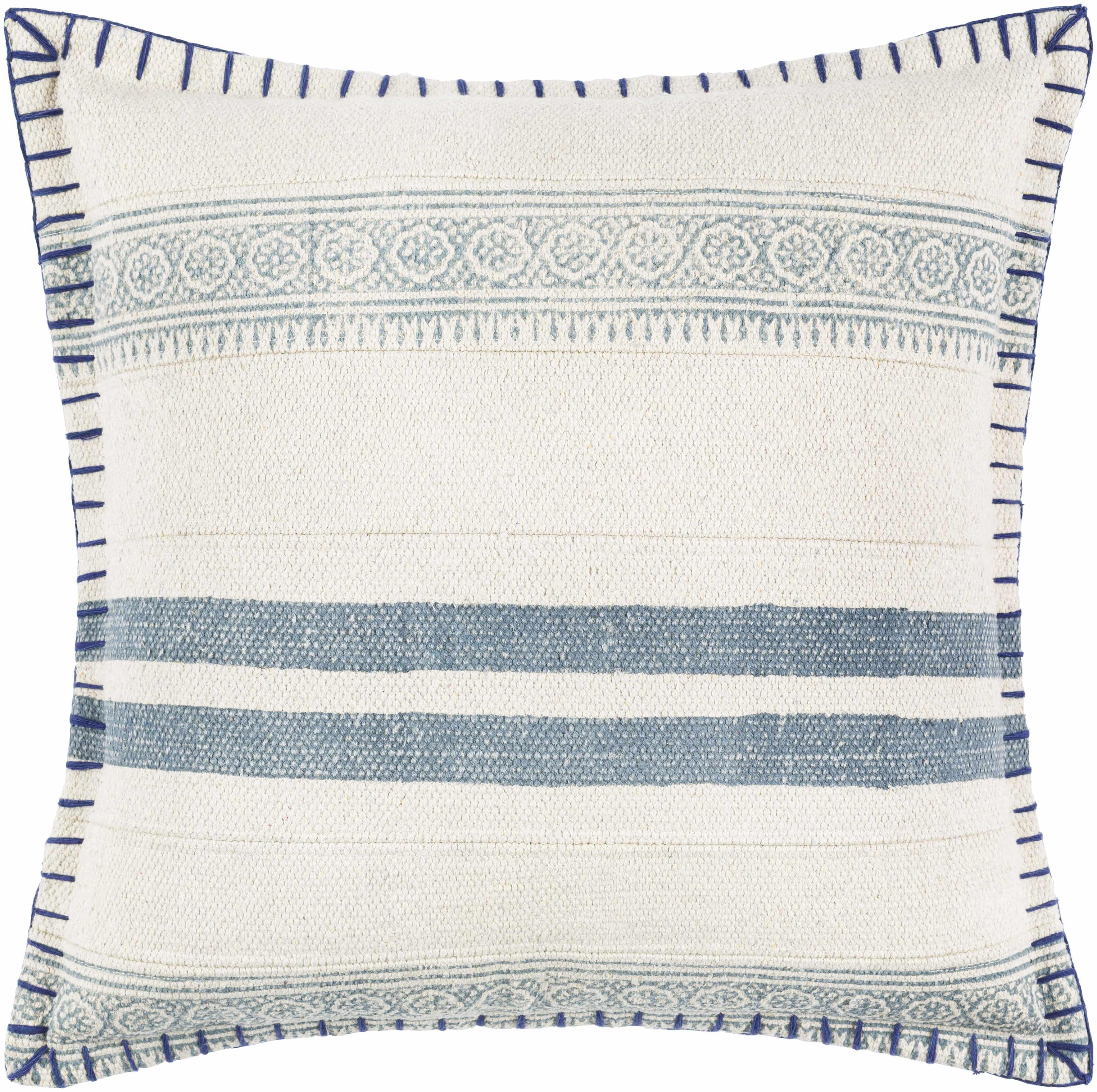 Oscar Blue Striped Throw Pillow - PRHOMZ