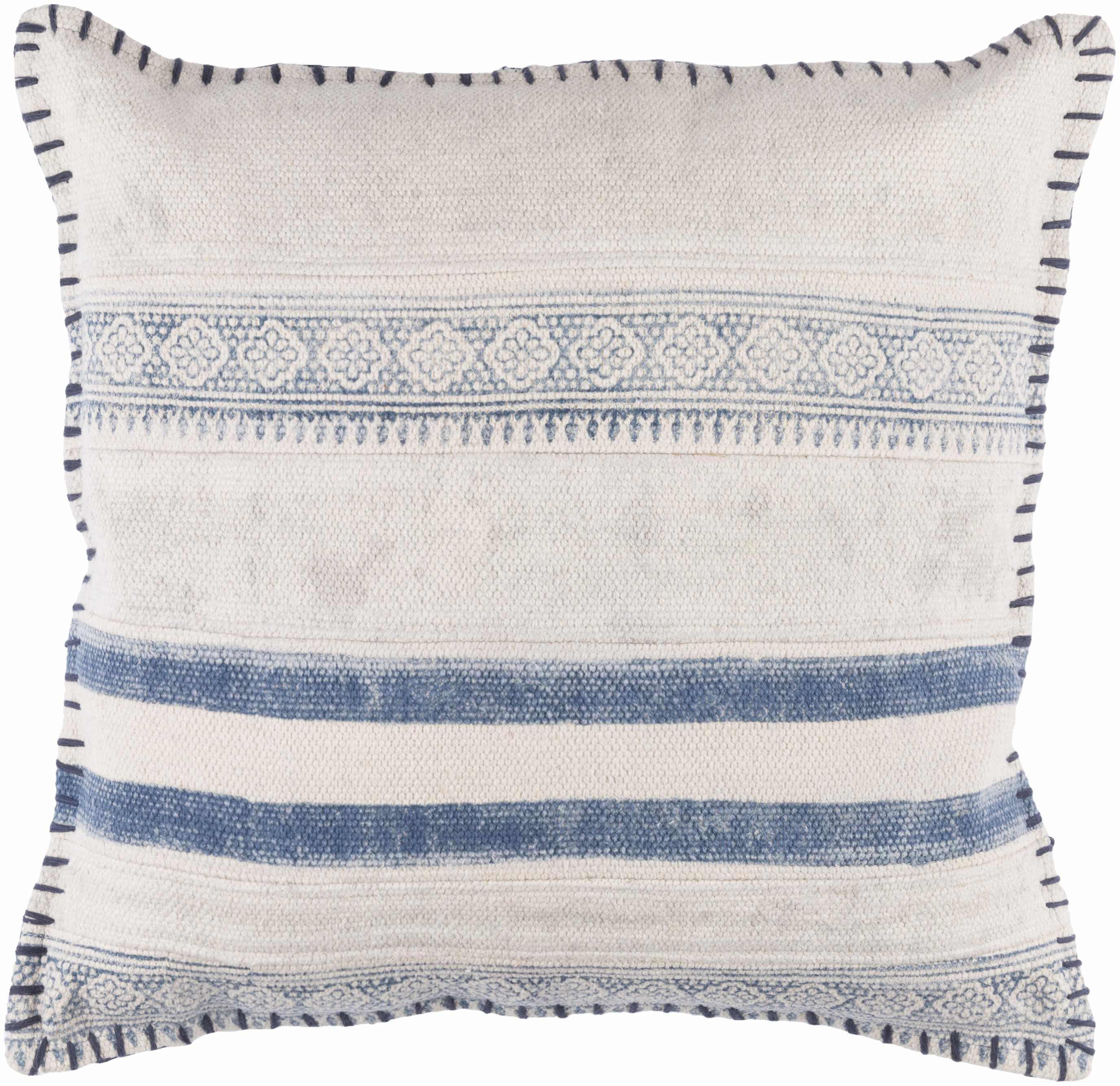 Oscar Blue Striped Throw Pillow - PRHOMZ