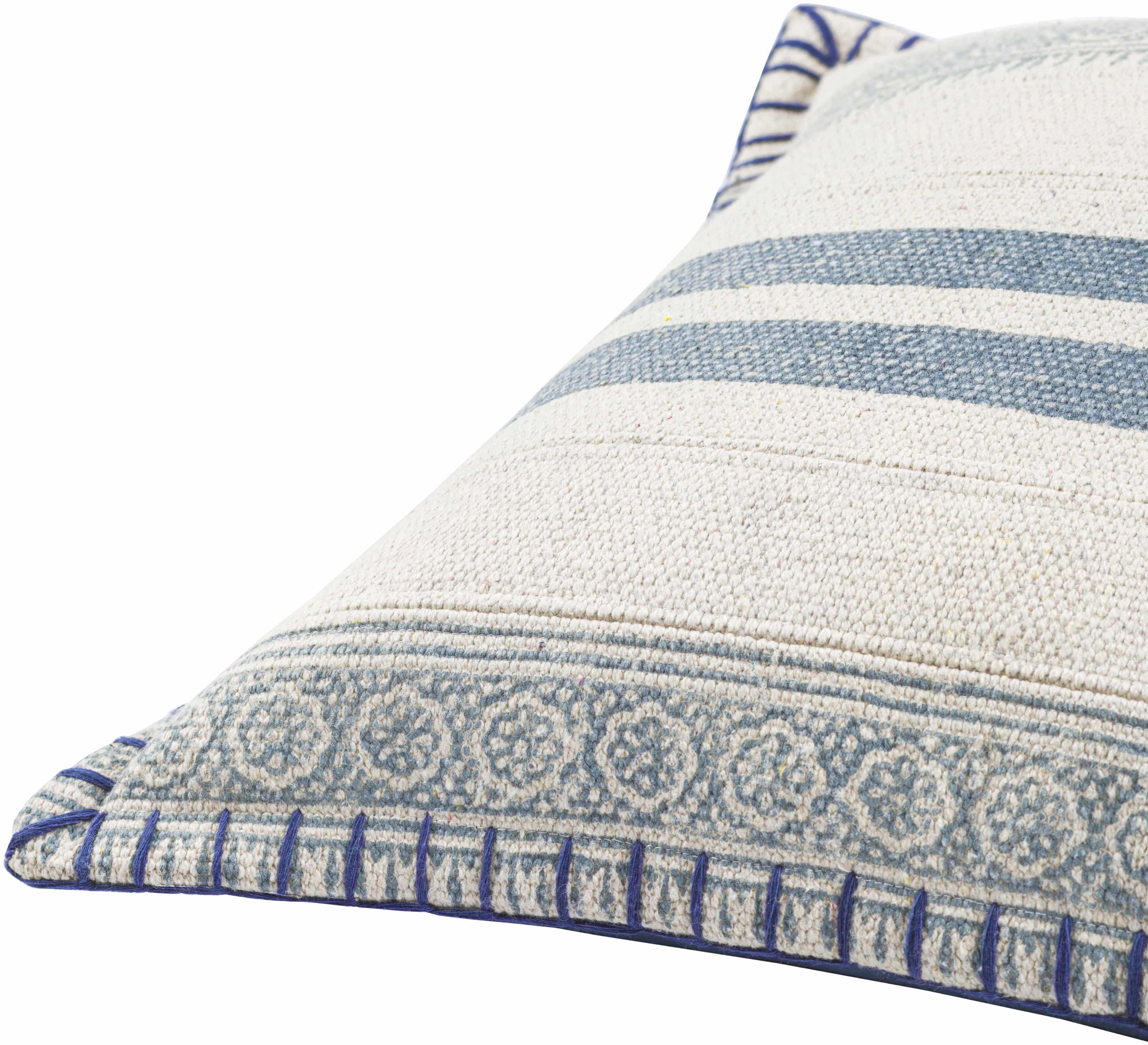 Oscar Blue Striped Throw Pillow - PRHOMZ