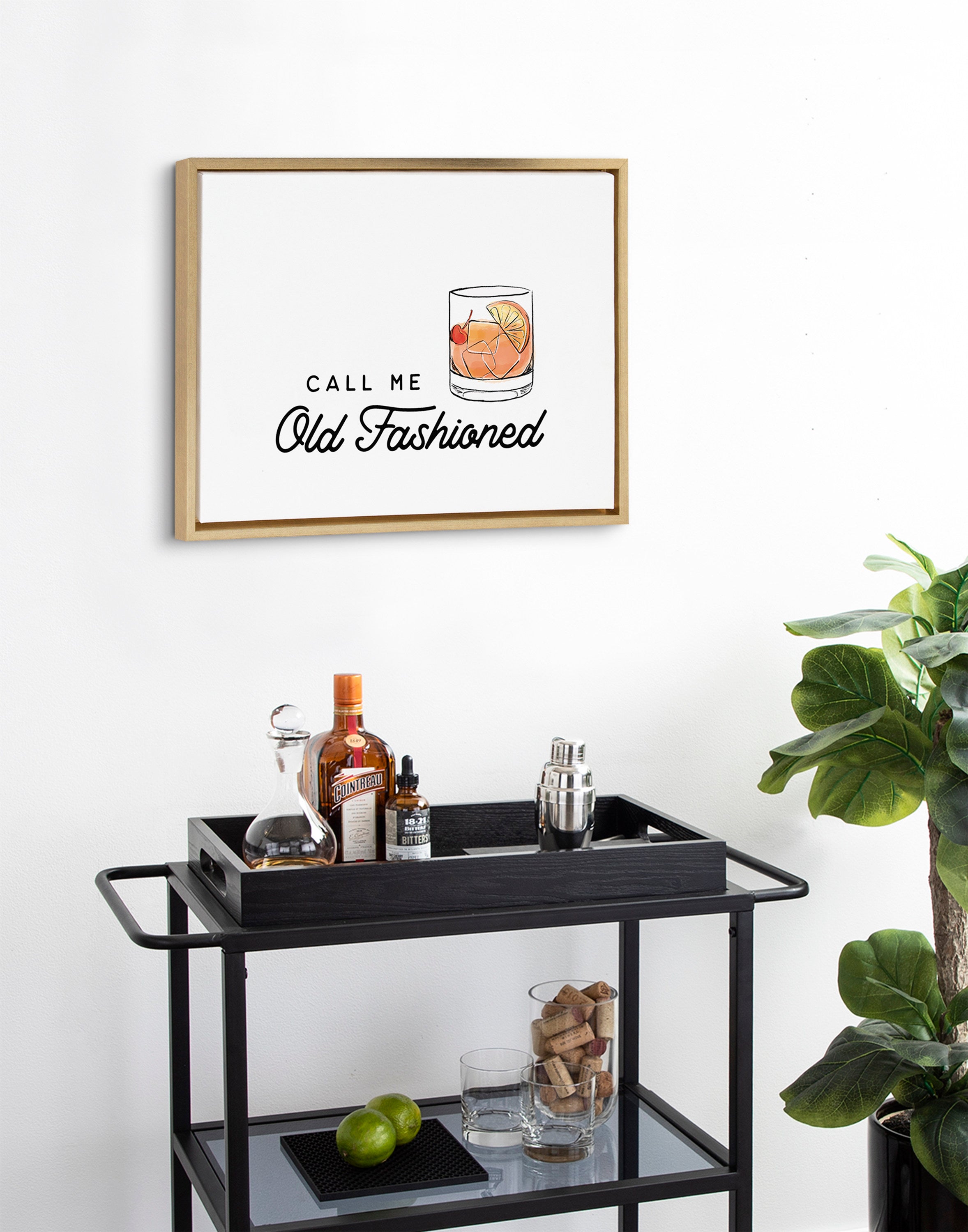 Sylvie Call Me Old Fashioned Framed Canvas by The Creative Bunch Studio