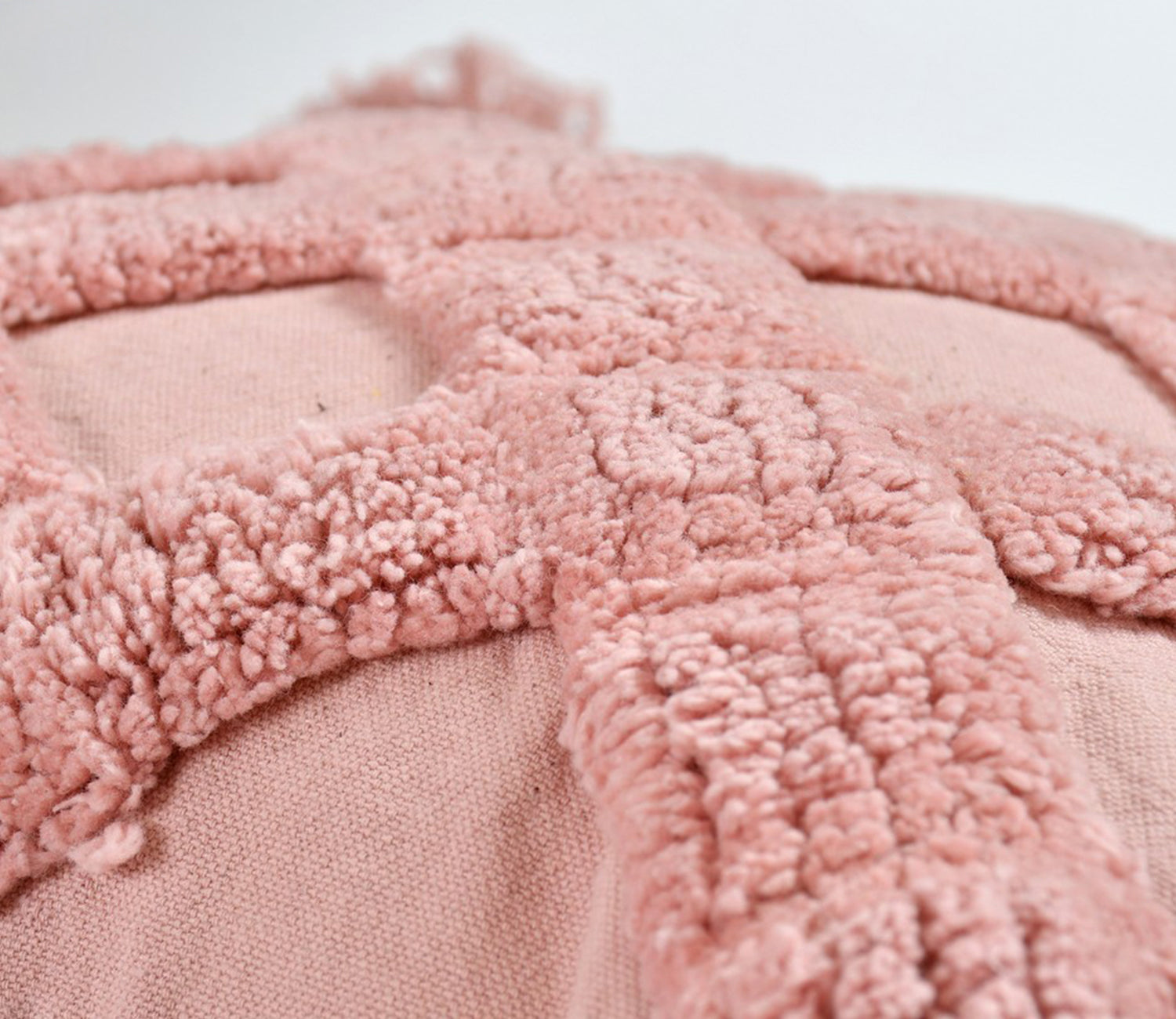 Pink Cushion Cover with Tassels | 40x40cm | Tufted Cotton | Boho Style-2