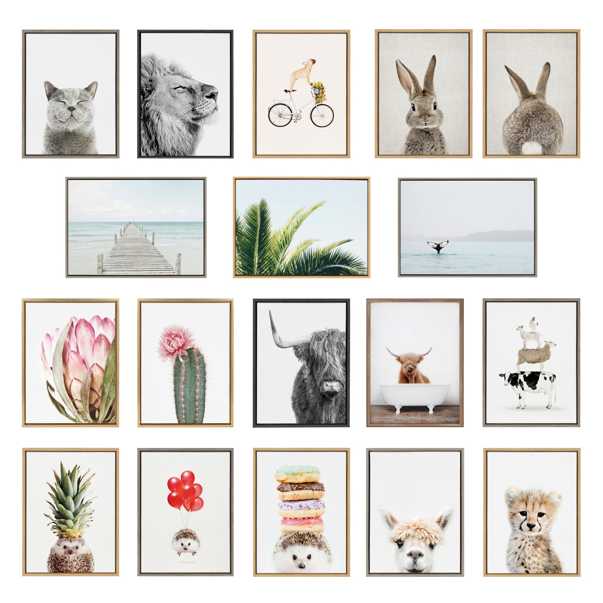 Sylvie Bison Rustic Bubble Bath and Moose Rustic Bubble Bath Framed Canvas by Amy Peterson Art Studio