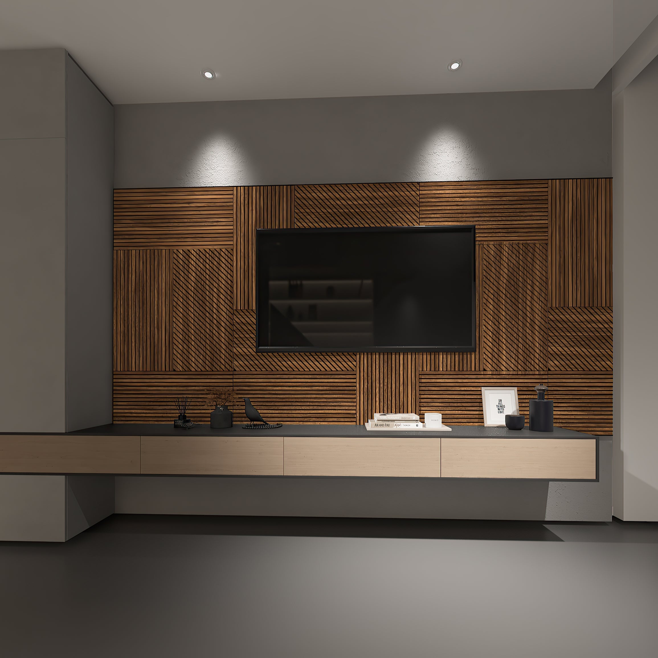 Dark Wood Accent Wall Panels-1