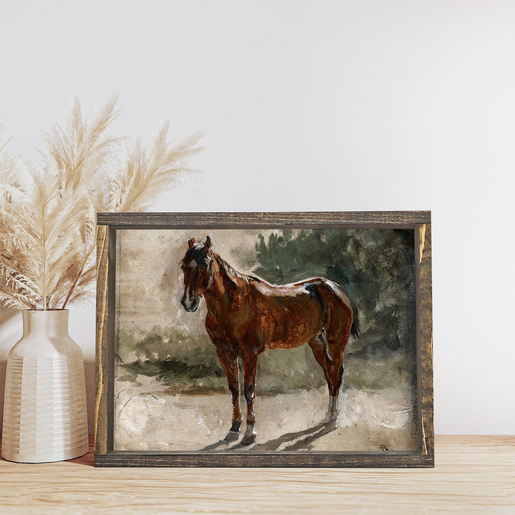 Vintage Print Framed | Horse Painting A96-0