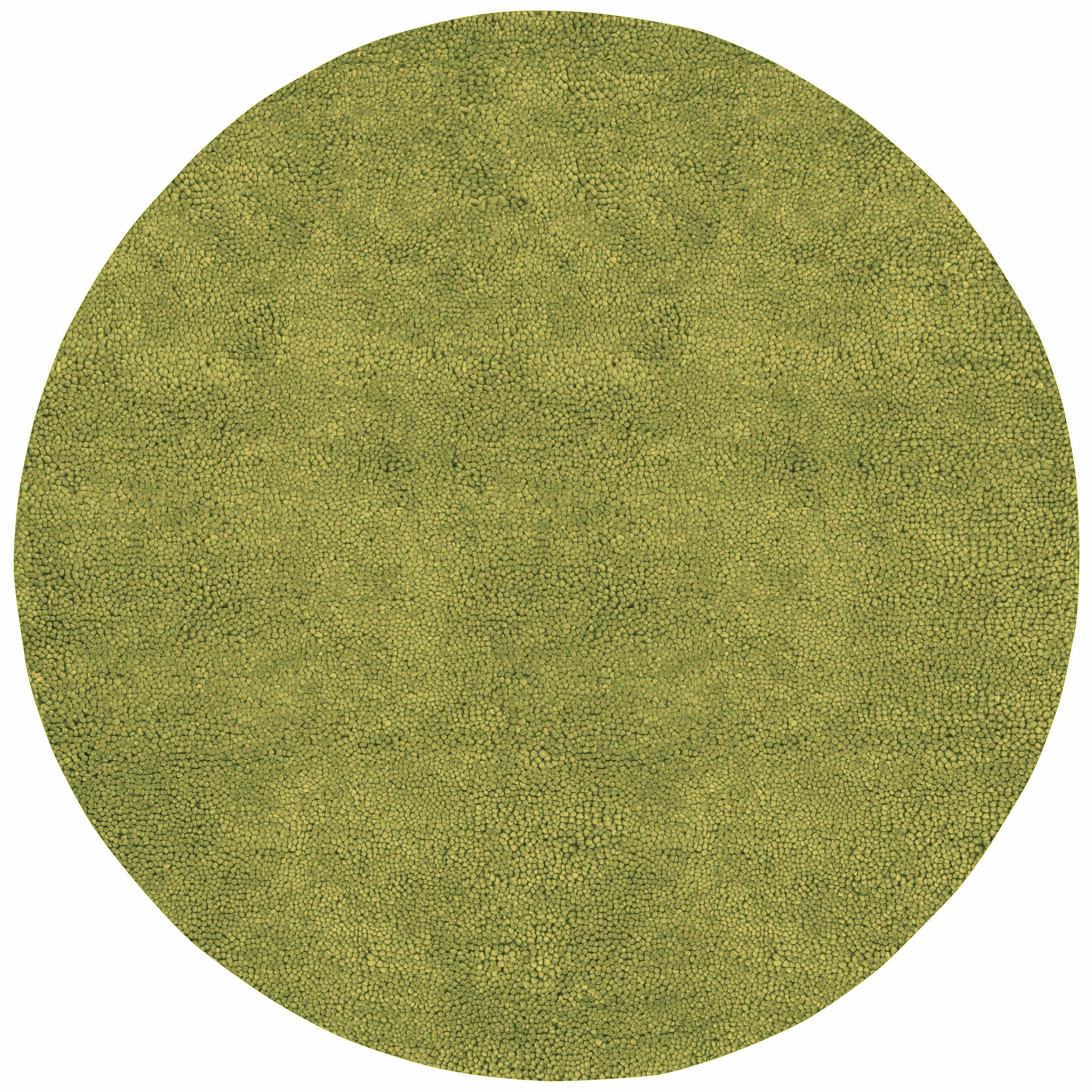 Frederika Solid Olive Green Wool Shag Rug - Clearance - PRHOMZ