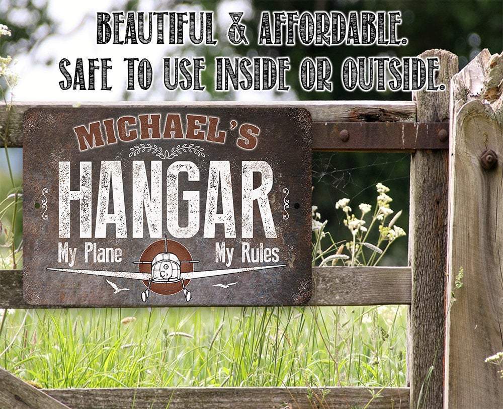 Personalized - Airplane Hangar - Metal Sign