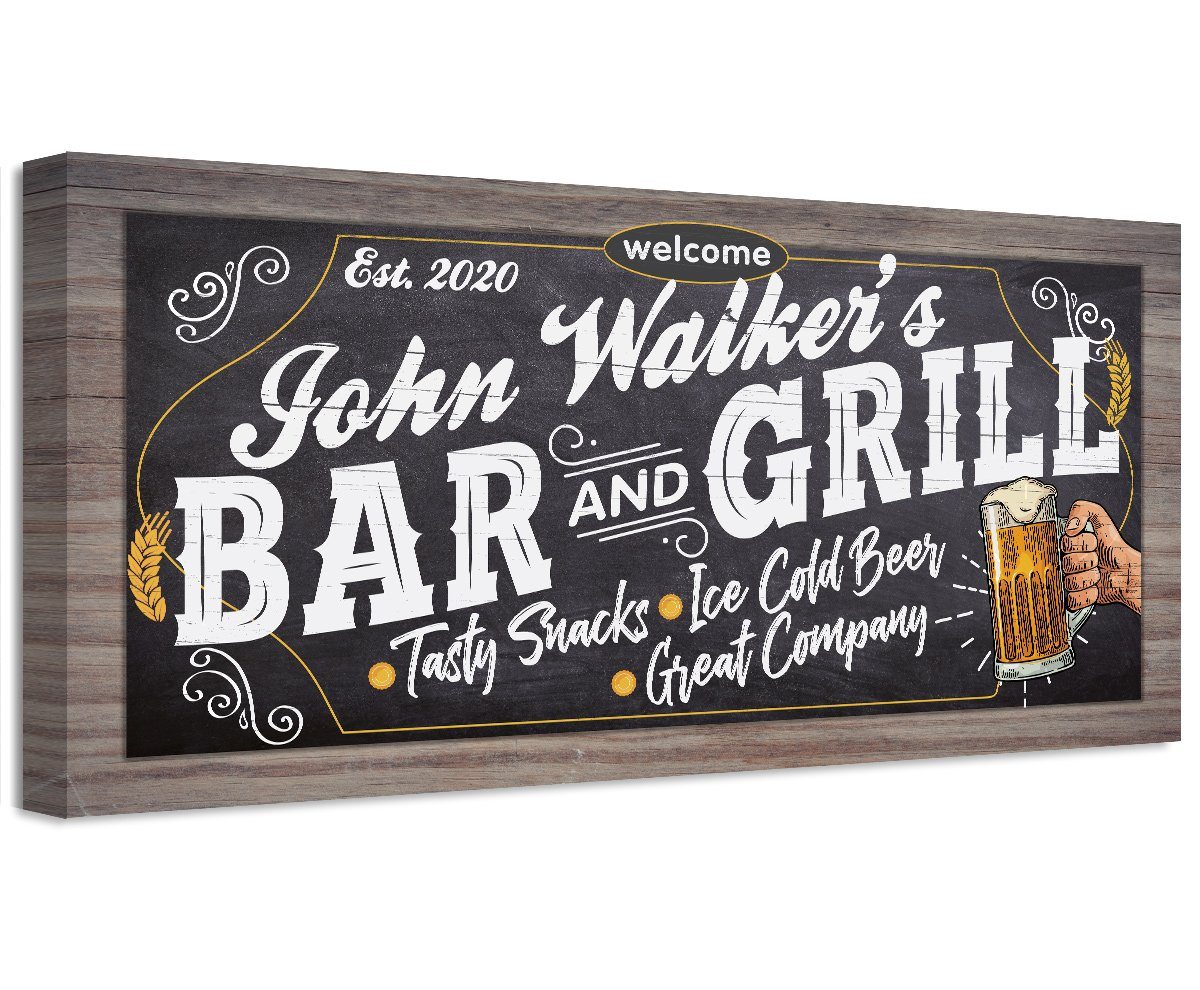 Personalized - Bar & Grill - Canvas