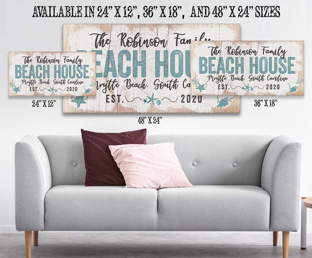 Personalized - Beach House - Canvas