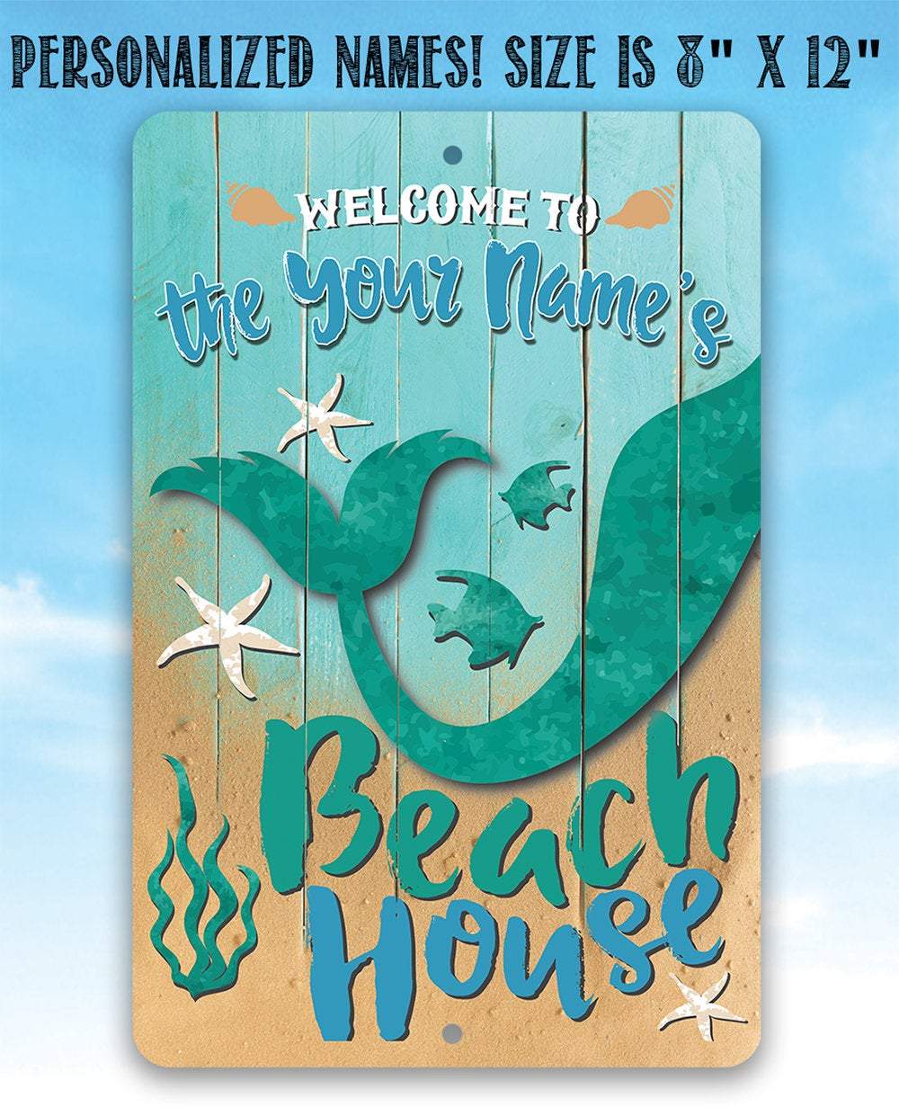 Personalized - Beach House - Metal Sign