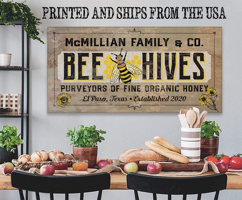 Personalized - Bee Hives - Canvas