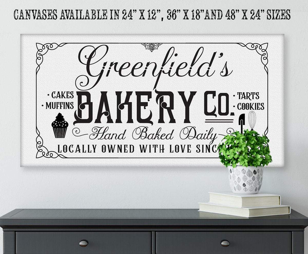 Personalized - Family Name Bakery - Canvas