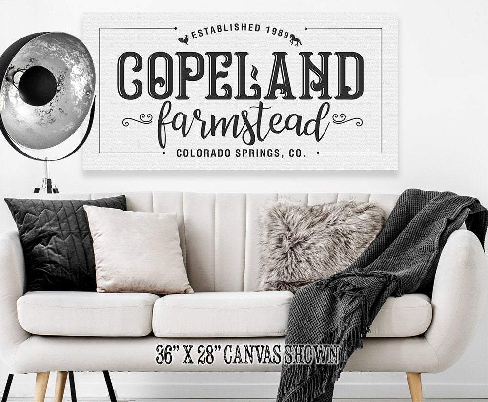 Personalized - Family Name Farmstead - Canvas