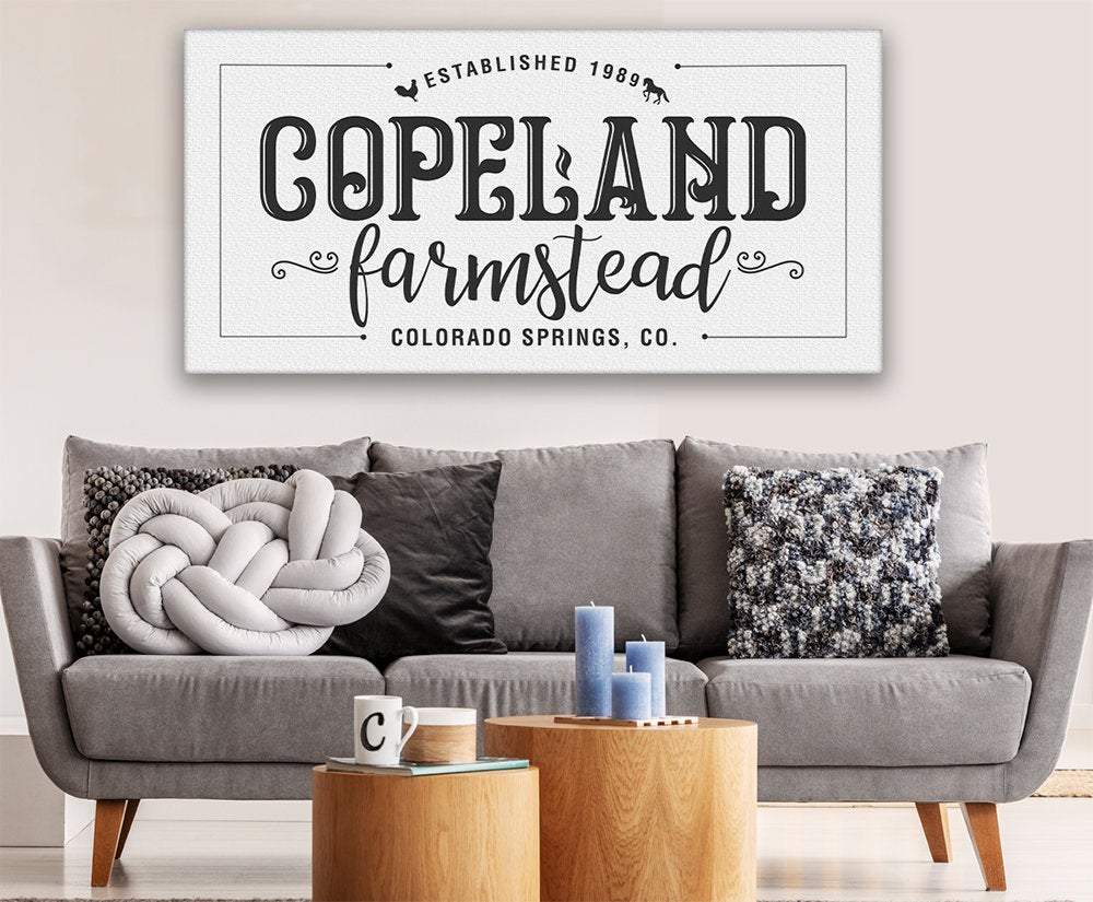 Personalized - Family Name Farmstead - Canvas