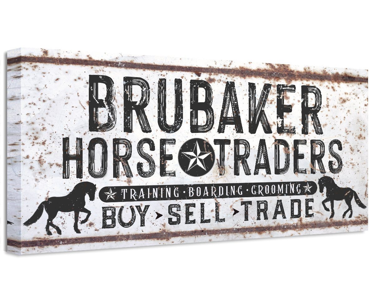 Personalized - Family Name Horse Market - Canvas