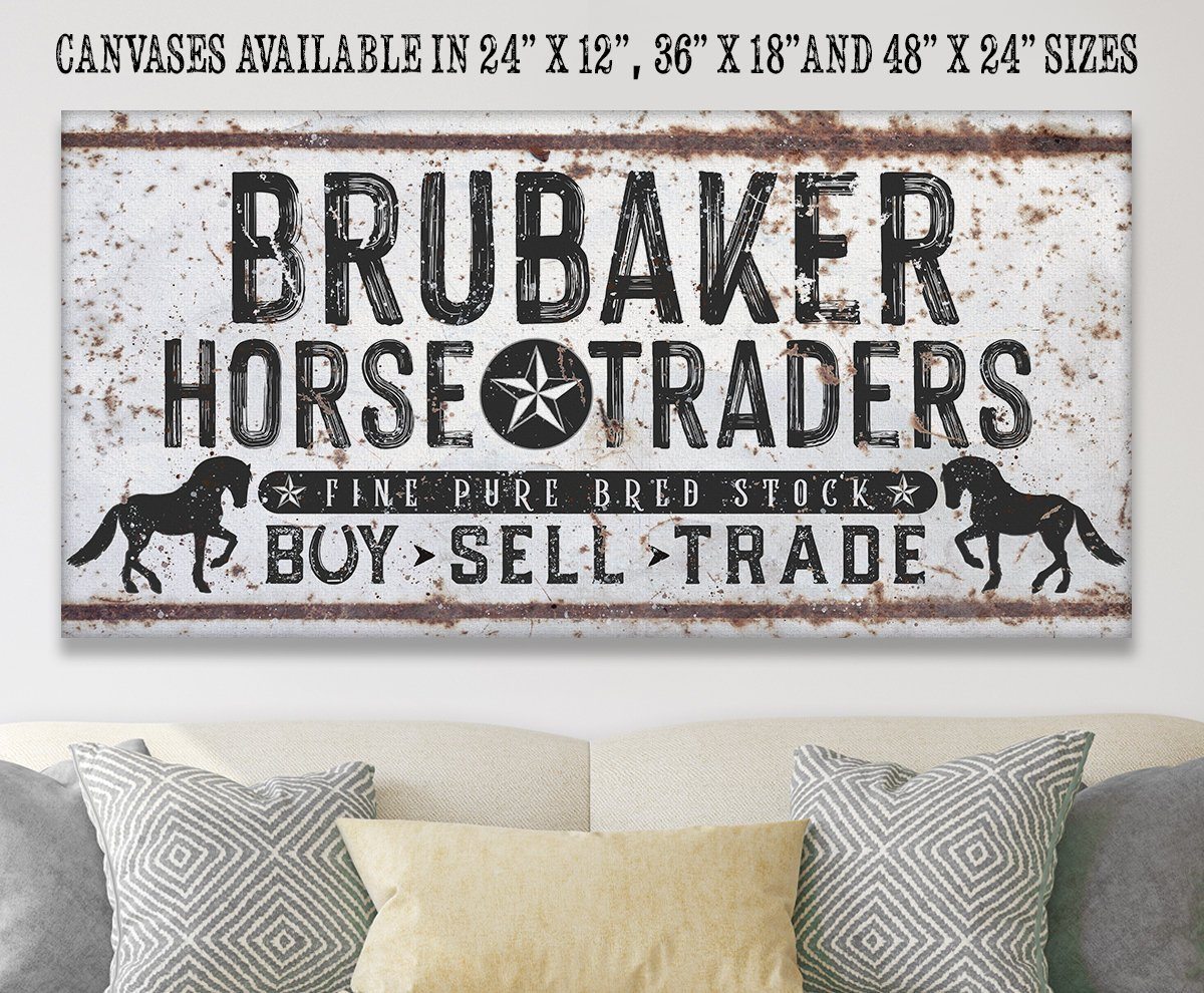 Personalized - Family Name Horse Market - Canvas