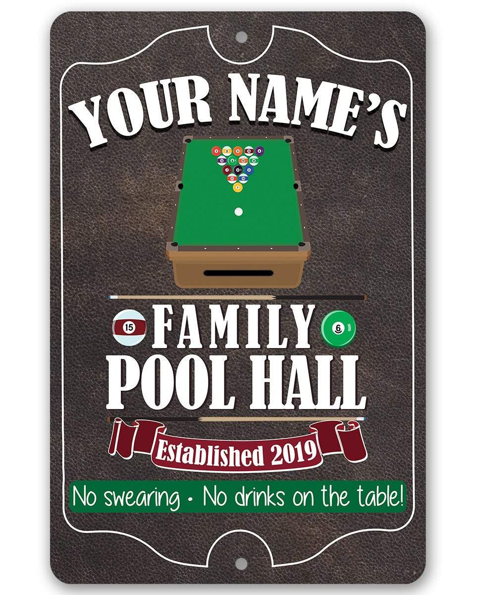 Personalized - Family Pool/Game Room - Metal Sign