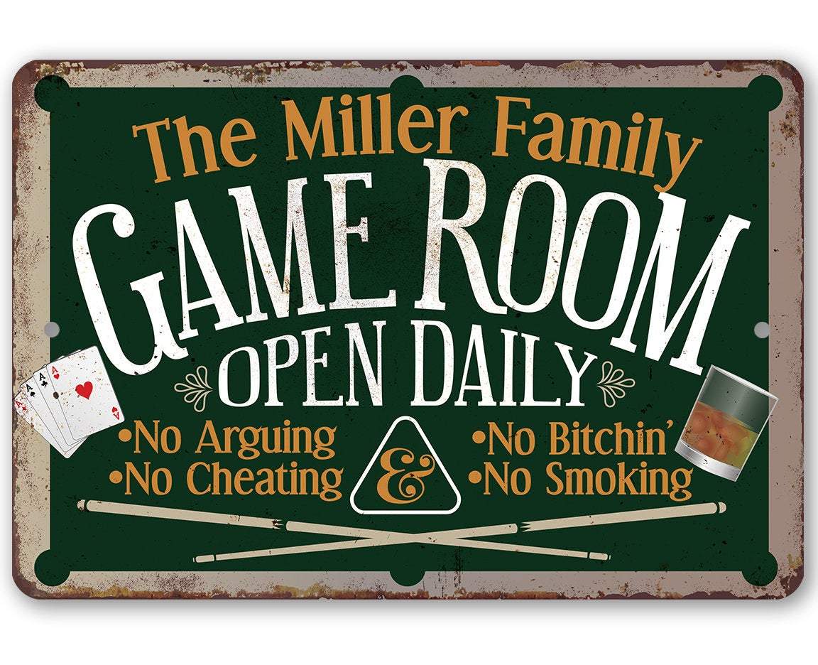 Personalized - Game Room - Metal Sign