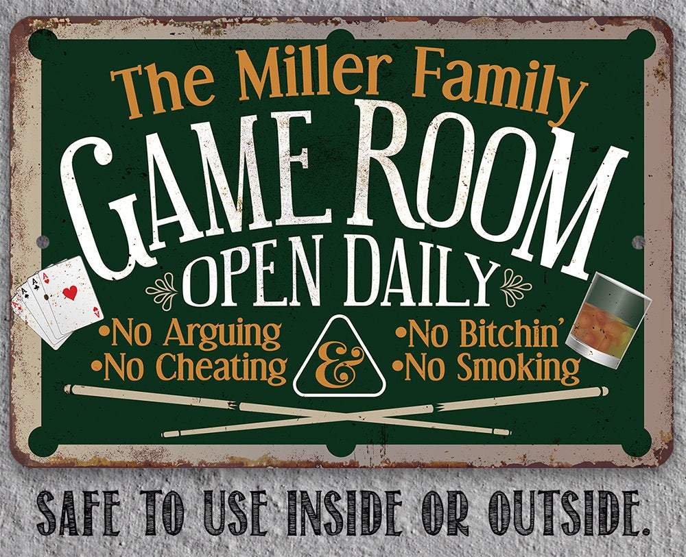 Personalized - Game Room - Metal Sign