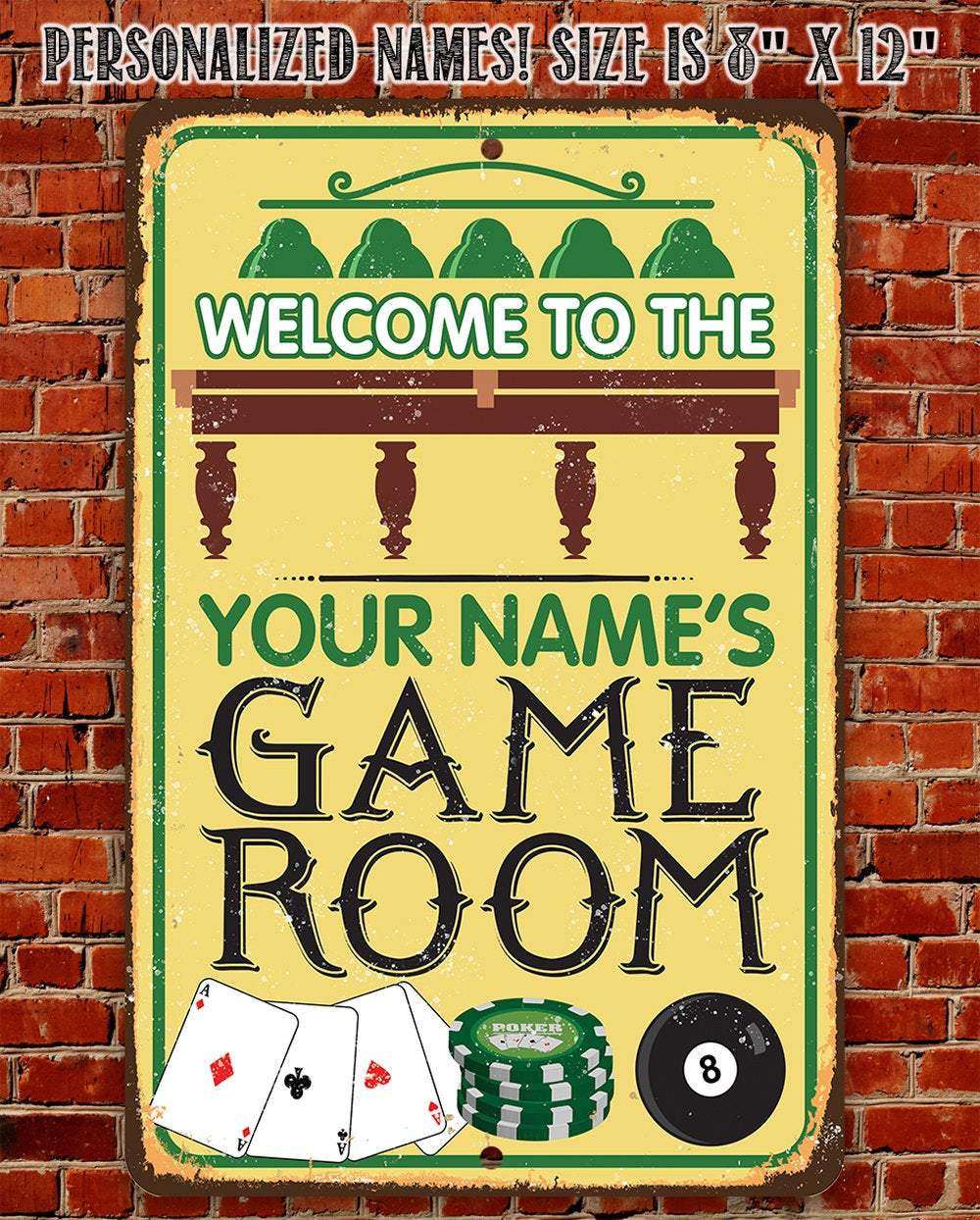 Personalized - Game Room Play Nice - Metal Sign