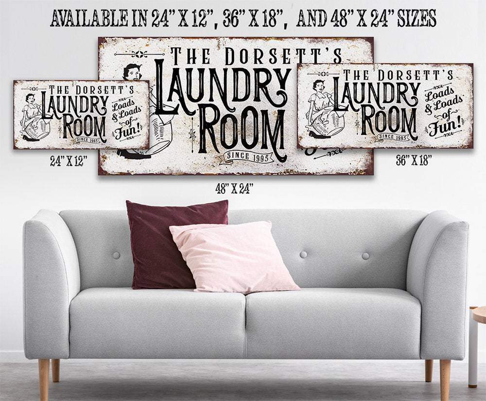 Personalized - Laundry Loads of Fun - Canvas