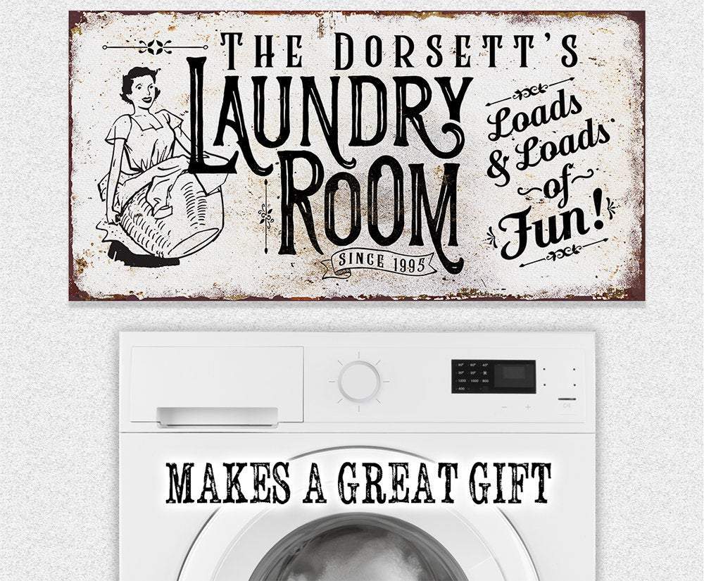 Personalized - Laundry Loads of Fun - Canvas
