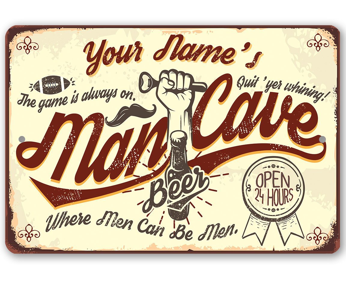 Personalized - Man Cave - Metal Sign