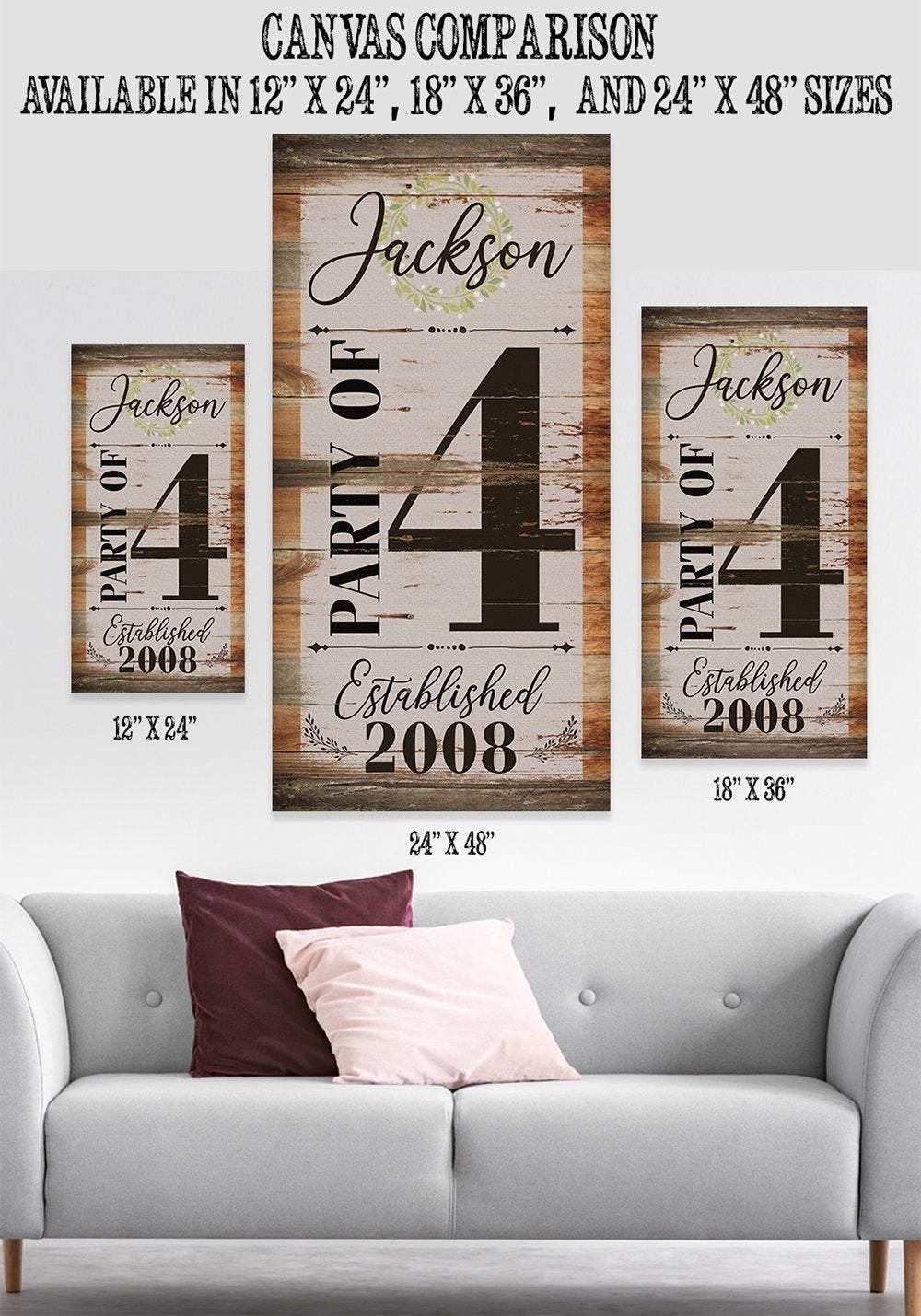 Personalized - Party of 4 - Canvas